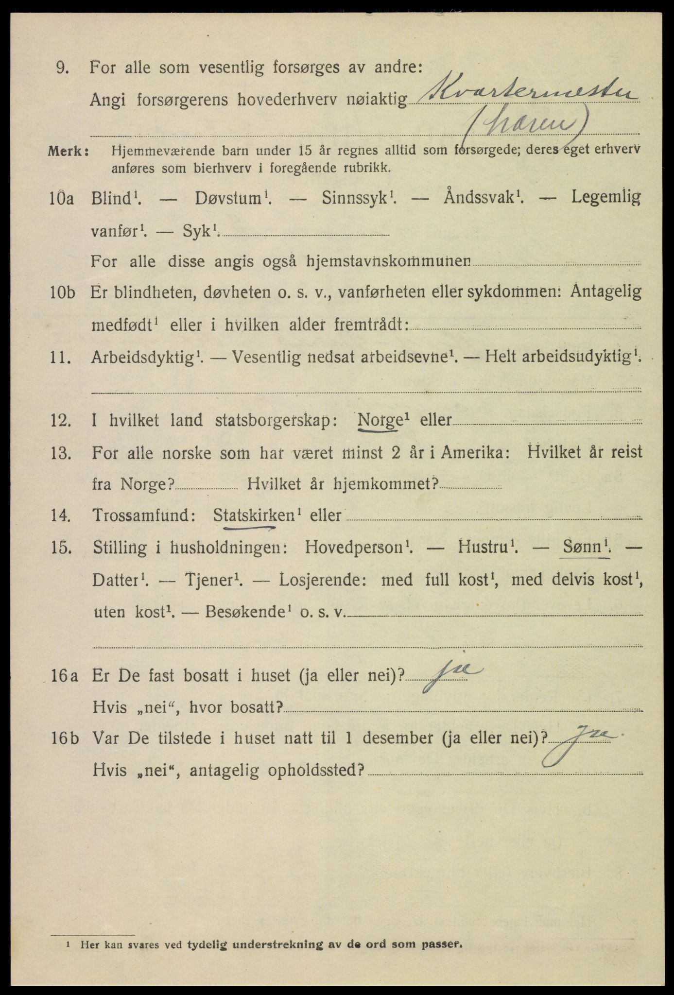 SAH, 1920 census for Lillehammer, 1920, p. 12359