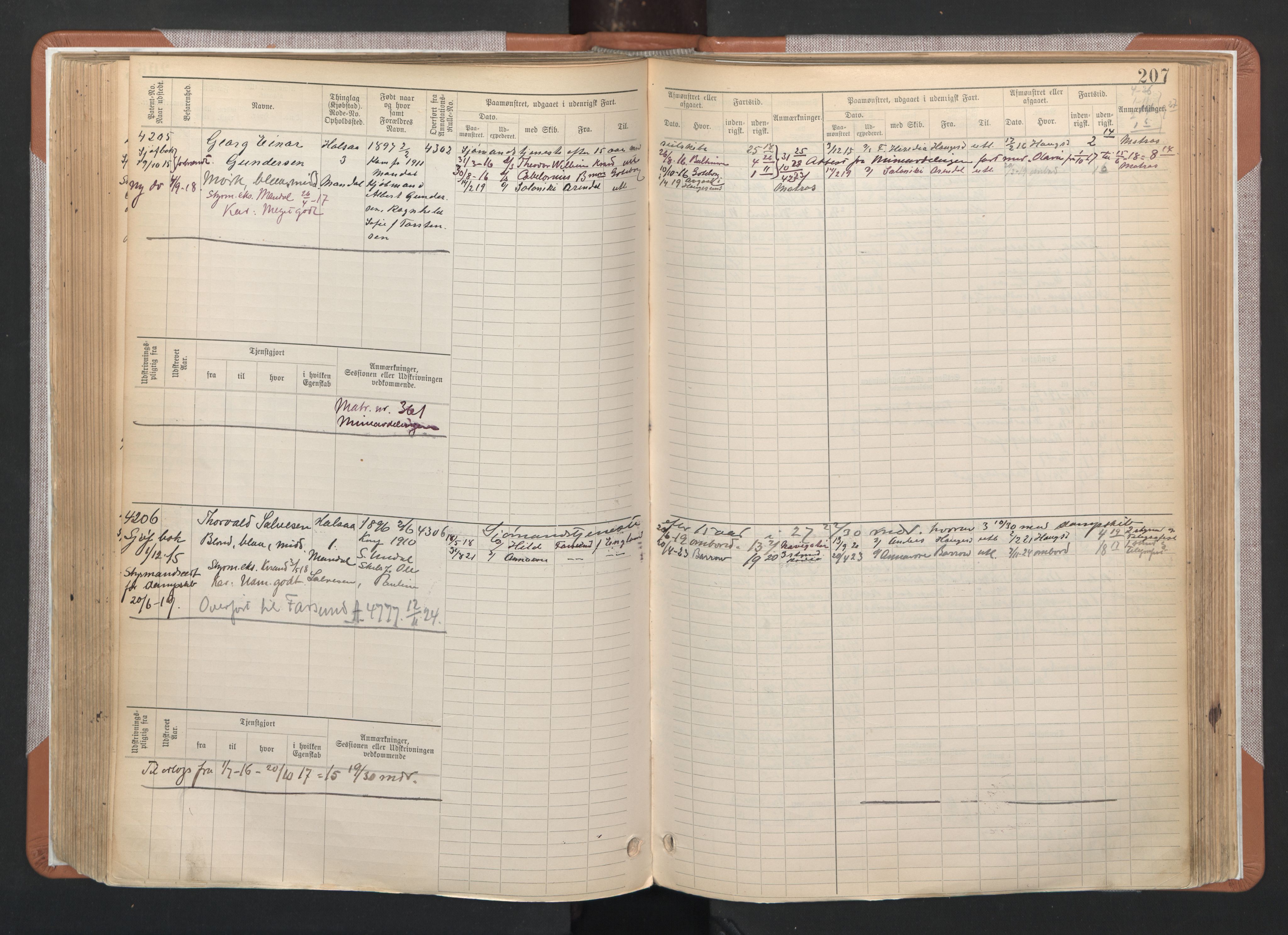 Mandal mønstringskrets, AV/SAK-2031-0016/F/Fb/L0006: Hovedrulle nr 3795-4559, L-11, 1895-1948, p. 210