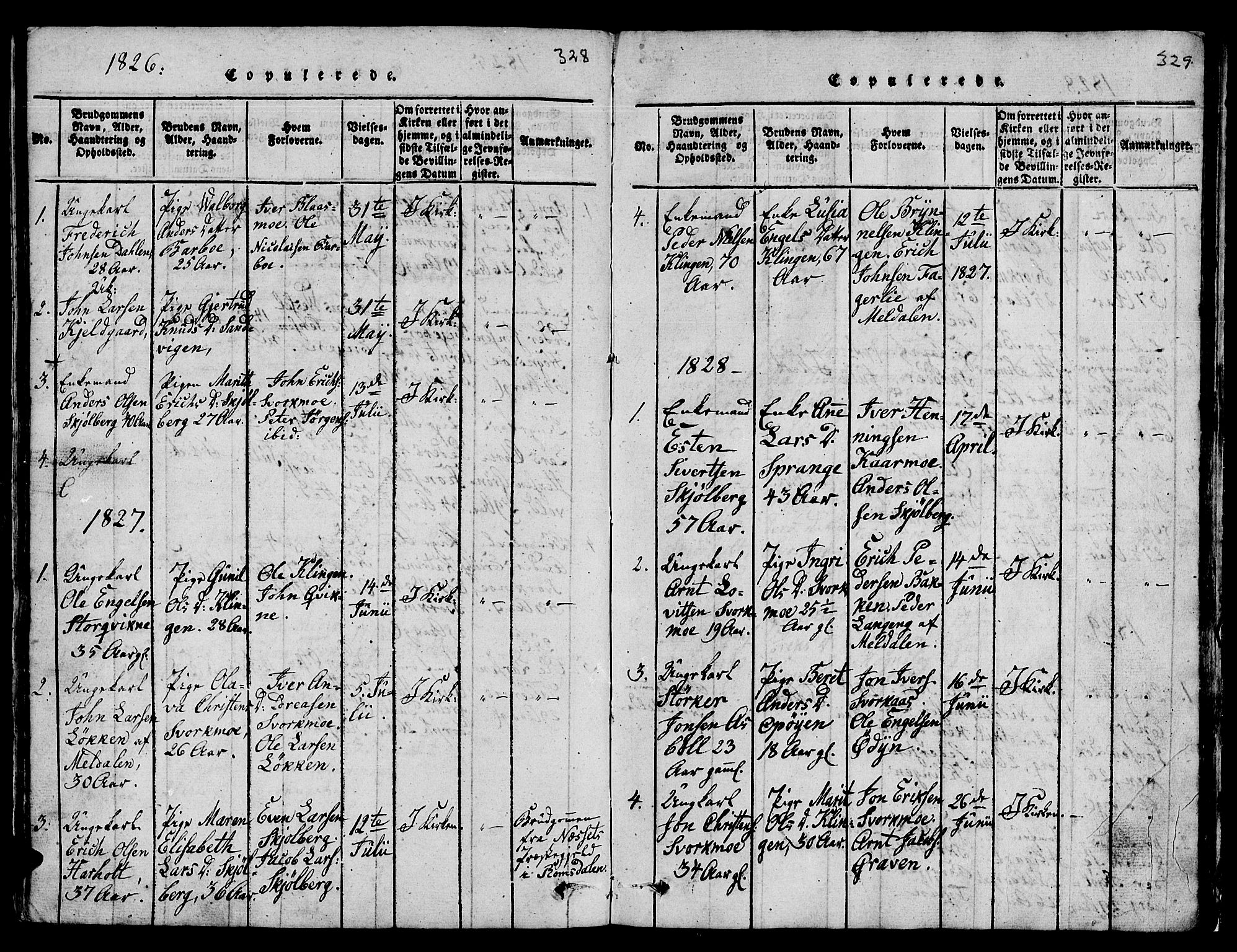 Ministerialprotokoller, klokkerbøker og fødselsregistre - Sør-Trøndelag, SAT/A-1456/671/L0842: Parish register (copy) no. 671C01, 1816-1867, p. 328-329