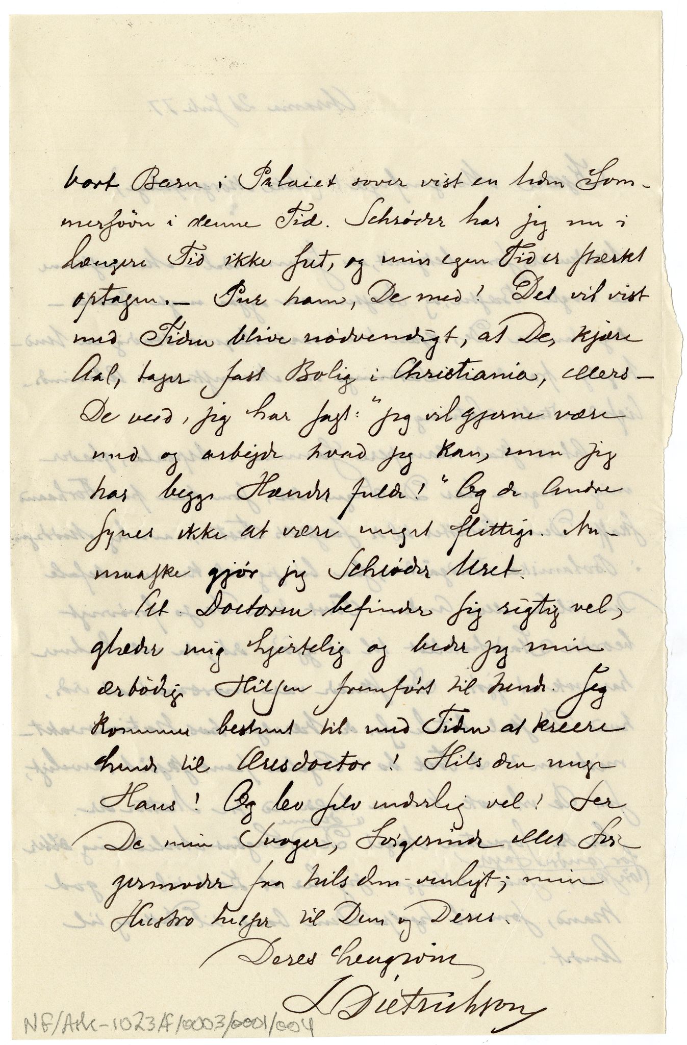 Diderik Maria Aalls brevsamling, NF/Ark-1023/F/L0003: D.M. Aalls brevsamling. D - G, 1797-1889, p. 6