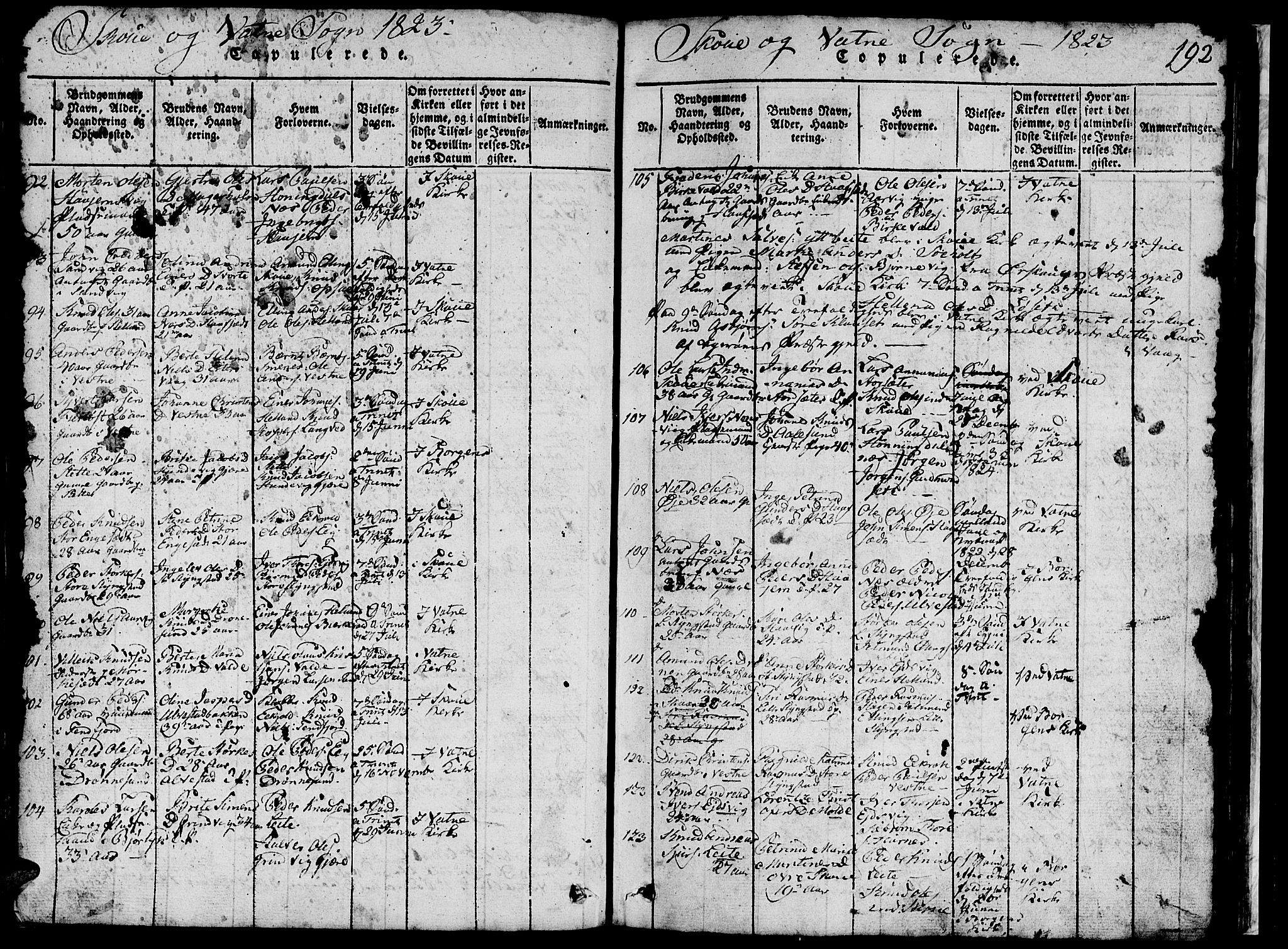 Ministerialprotokoller, klokkerbøker og fødselsregistre - Møre og Romsdal, AV/SAT-A-1454/524/L0360: Parish register (copy) no. 524C01, 1816-1830, p. 192