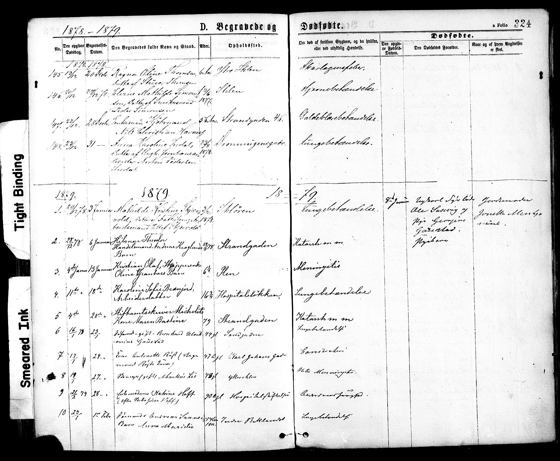 Ministerialprotokoller, klokkerbøker og fødselsregistre - Sør-Trøndelag, SAT/A-1456/602/L0118: Parish register (official) no. 602A16, 1873-1879, p. 324