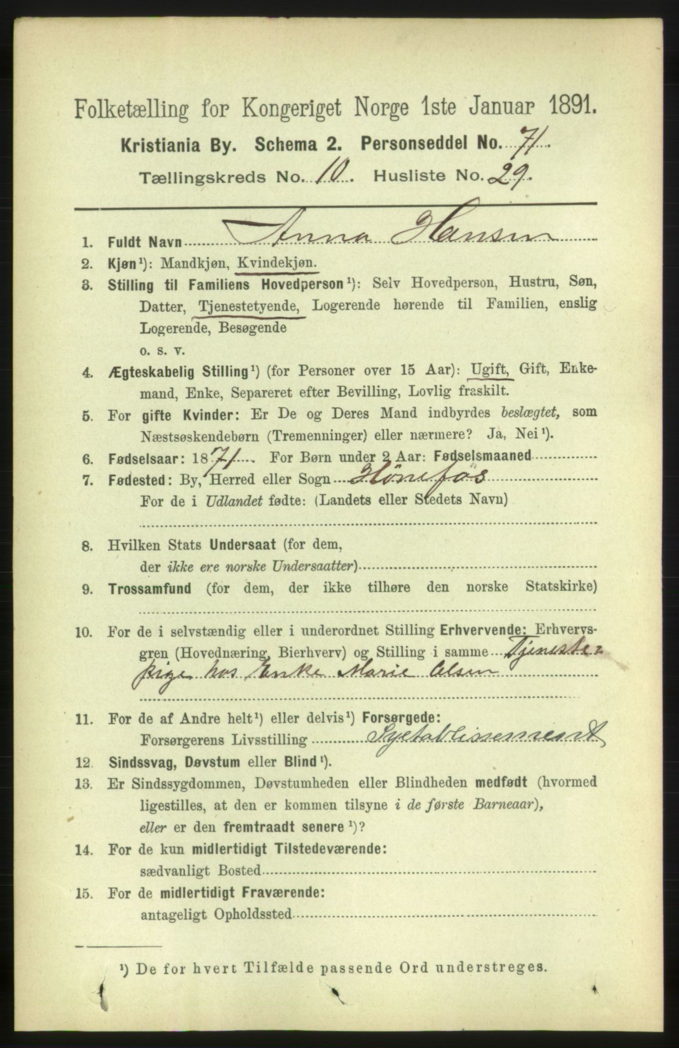 RA, 1891 census for 0301 Kristiania, 1891, p. 4789