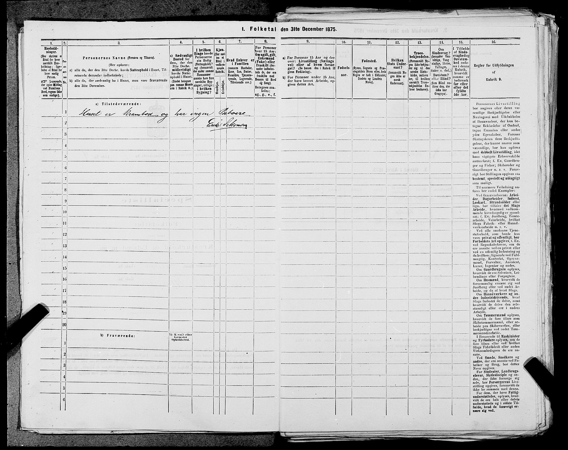 SAST, 1875 census for 1103 Stavanger, 1875, p. 8