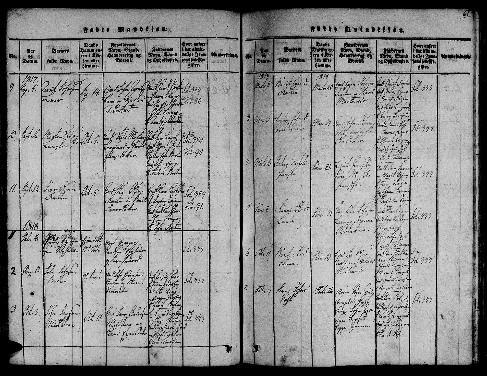 Ministerialprotokoller, klokkerbøker og fødselsregistre - Sør-Trøndelag, SAT/A-1456/691/L1066: Parish register (official) no. 691A03 /2, 1816-1826, p. 67