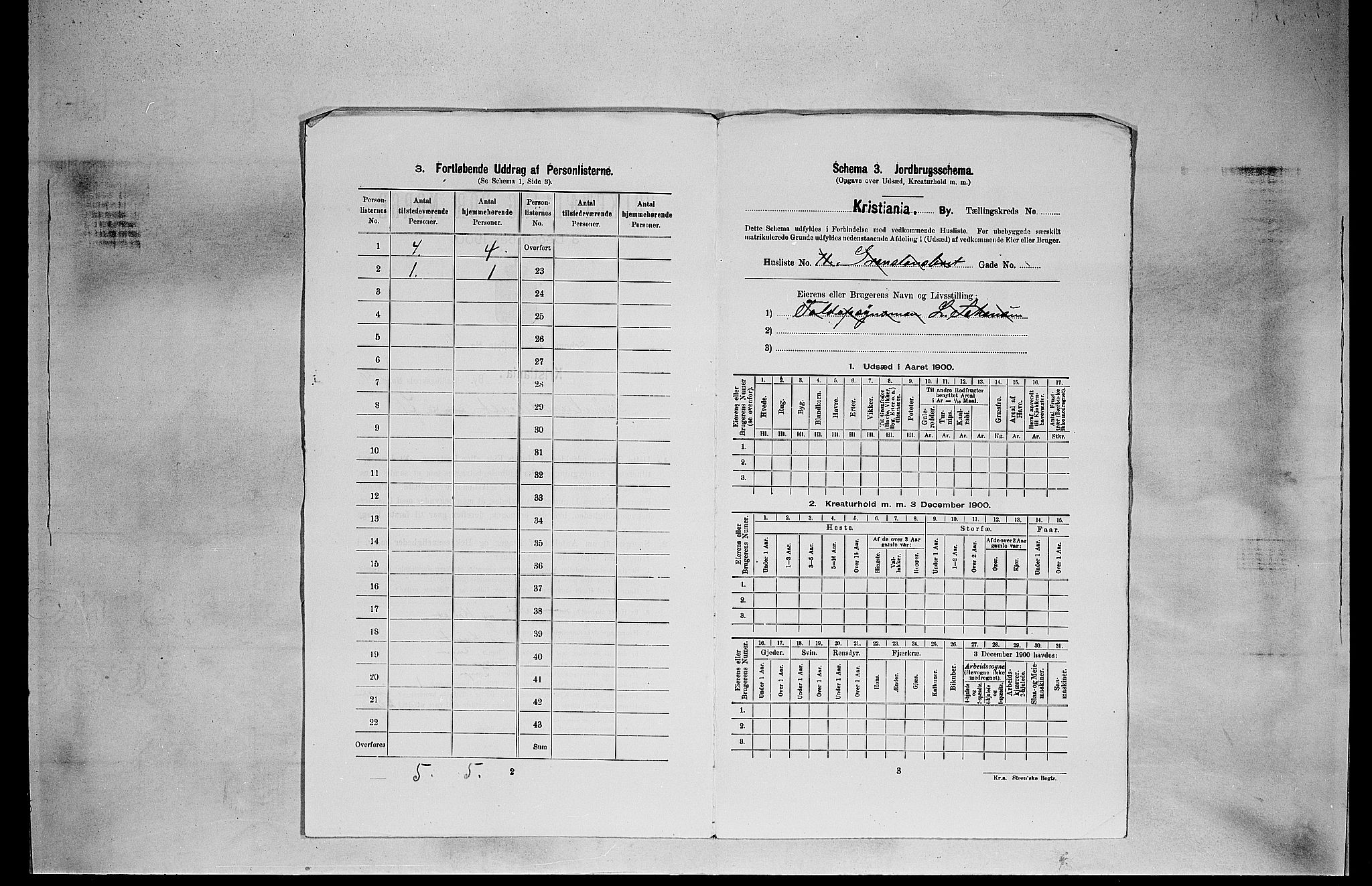 SAO, 1900 census for Kristiania, 1900, p. 30522