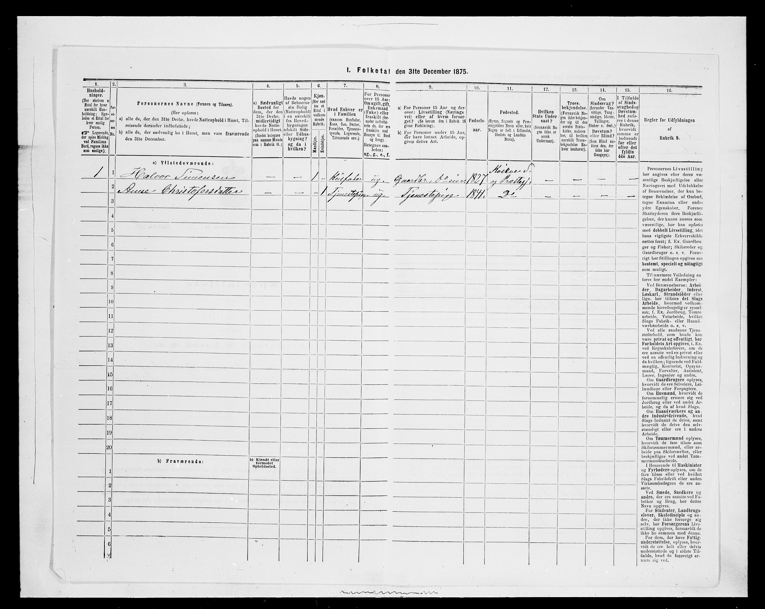 SAH, 1875 census for 0440P Kvikne, 1875, p. 150