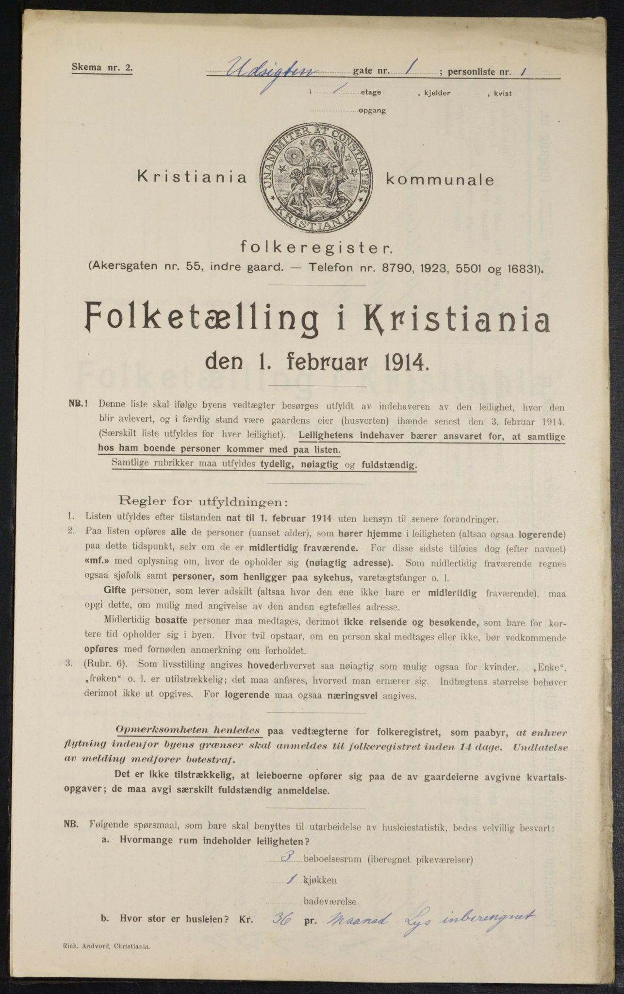 OBA, Municipal Census 1914 for Kristiania, 1914, p. 122349