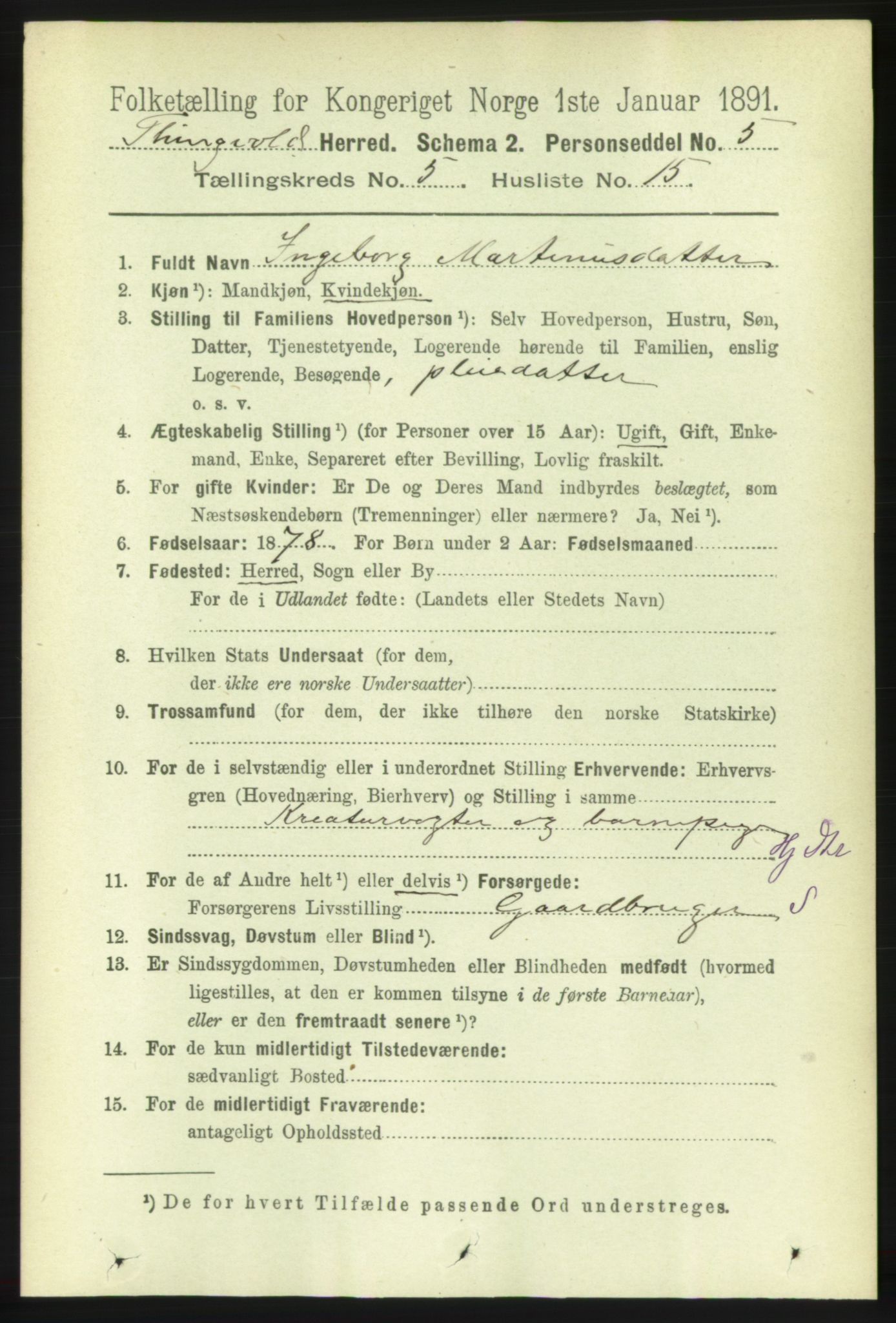 RA, 1891 census for 1560 Tingvoll, 1891, p. 2148