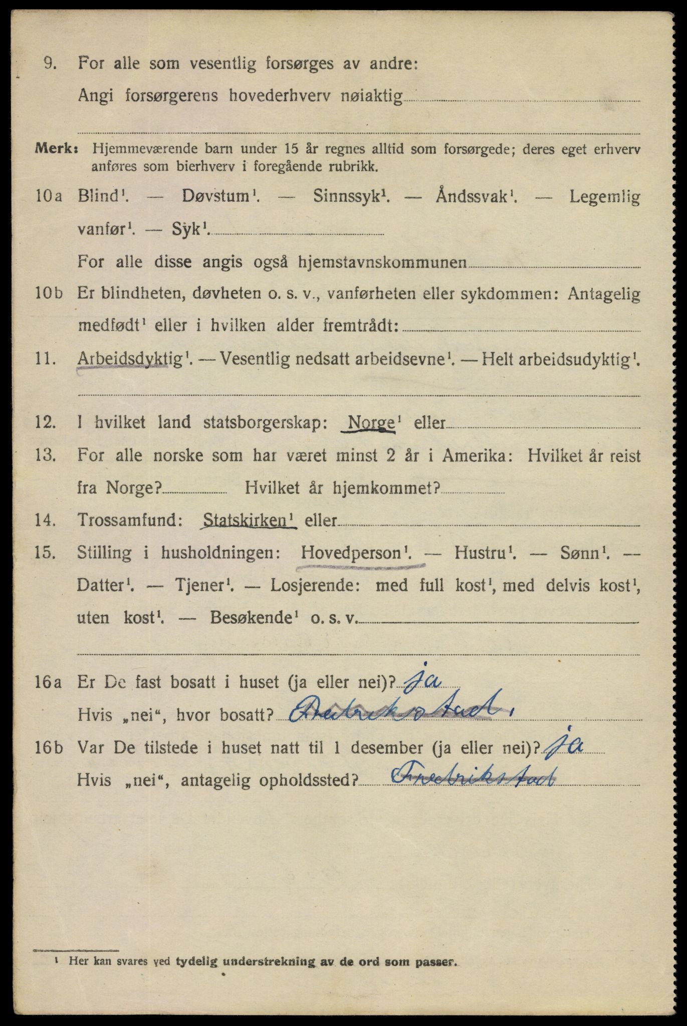 SAO, 1920 census for Fredrikstad, 1920, p. 38922