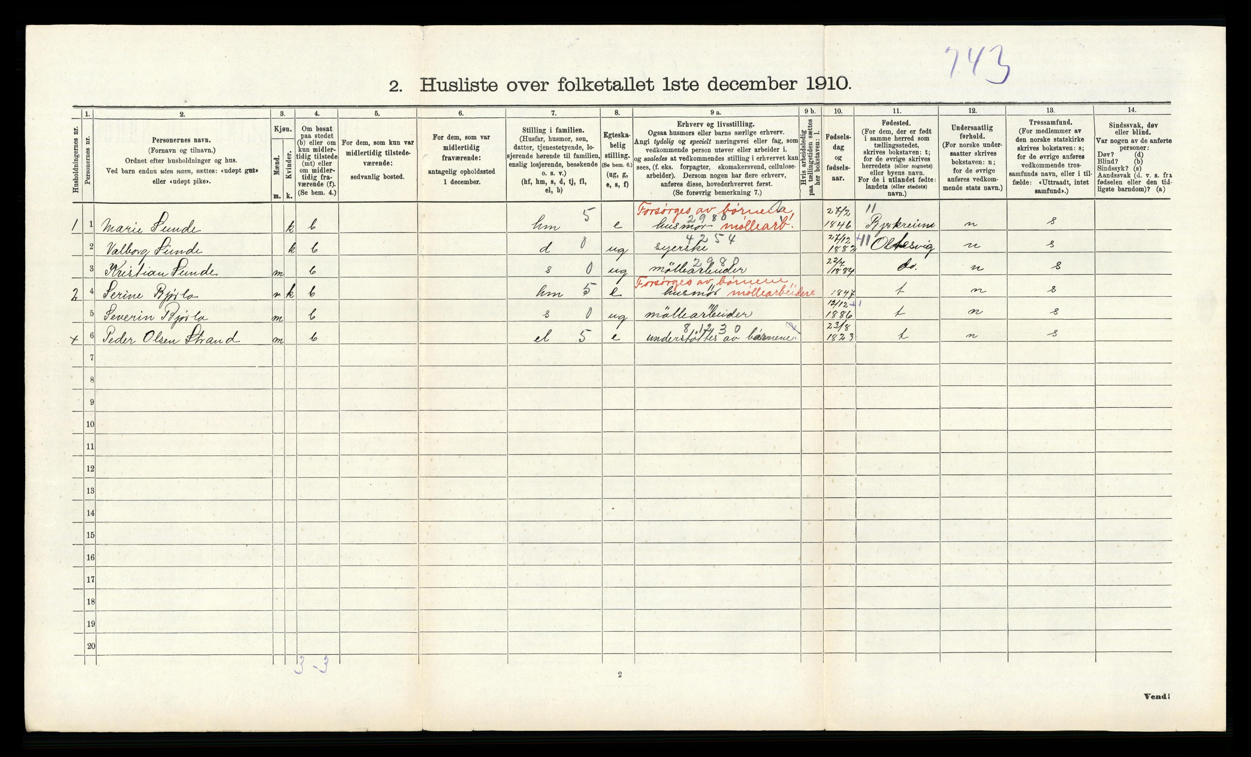 RA, 1910 census for Strand, 1910, p. 522