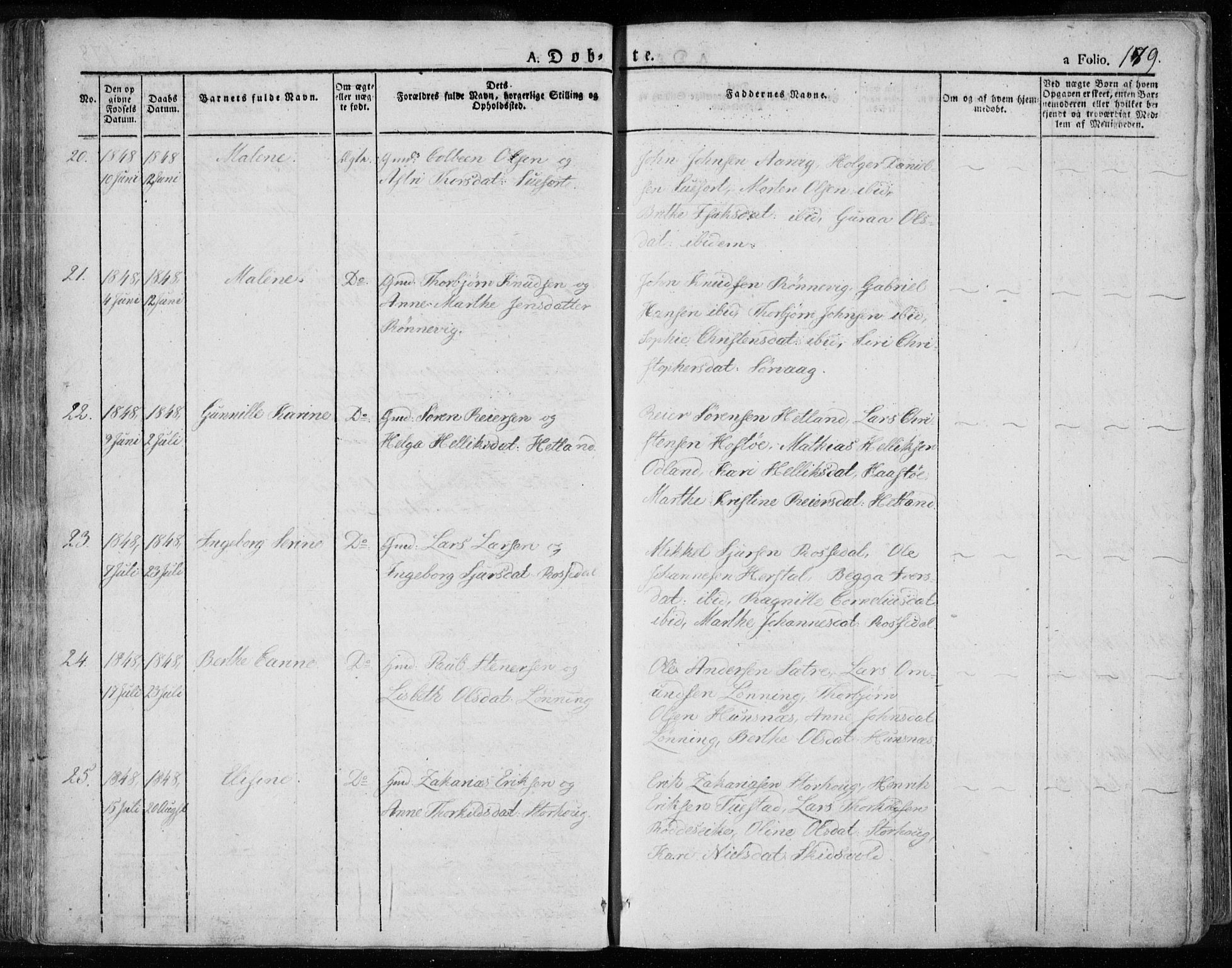 Tysvær sokneprestkontor, AV/SAST-A -101864/H/Ha/Haa/L0001: Parish register (official) no. A 1.1, 1831-1856, p. 179