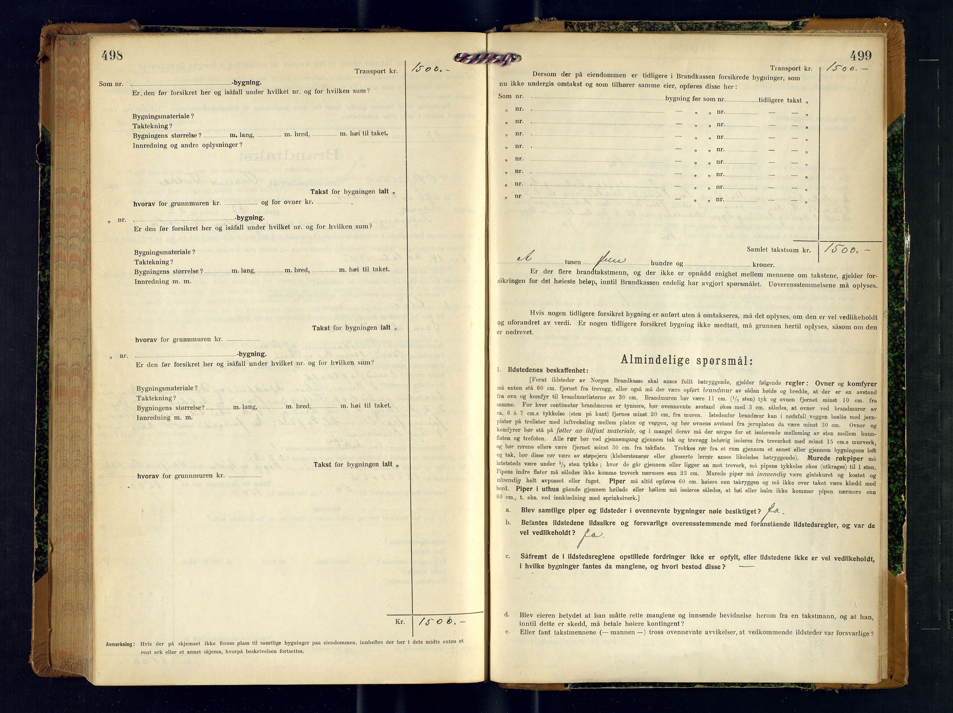 Skjervøy lensmannskontor, AV/SATØ-SATØ-63/F/Fu/Fub/L0256: Branntakstprotokoll (S), 1921-1923, p. 498-499