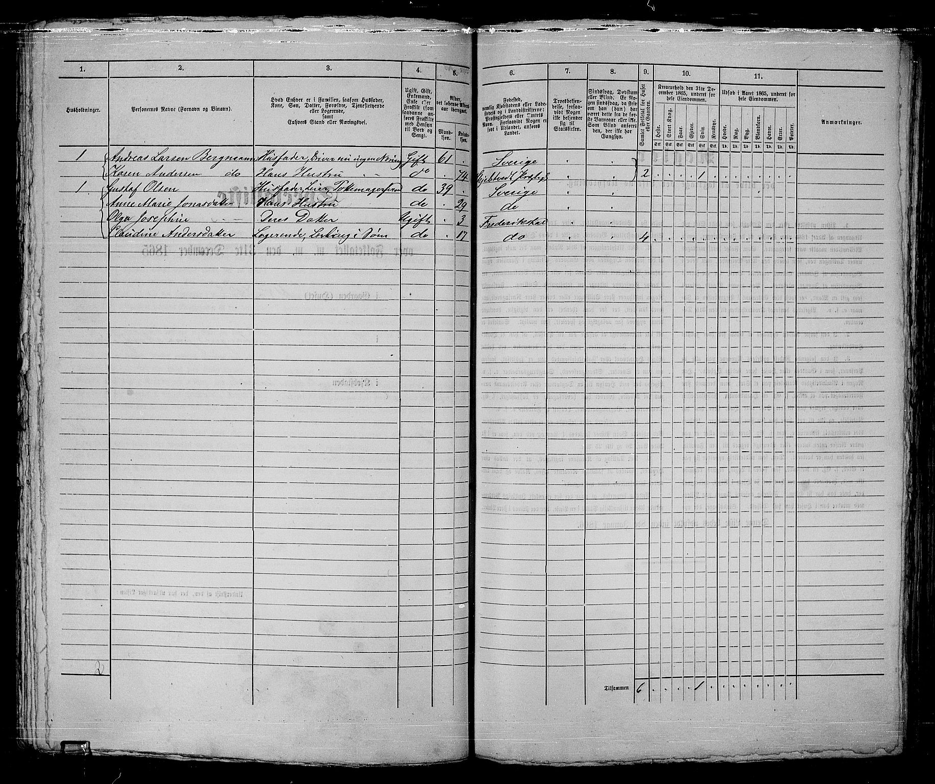 RA, 1865 census for Fredrikshald, 1865, p. 1040