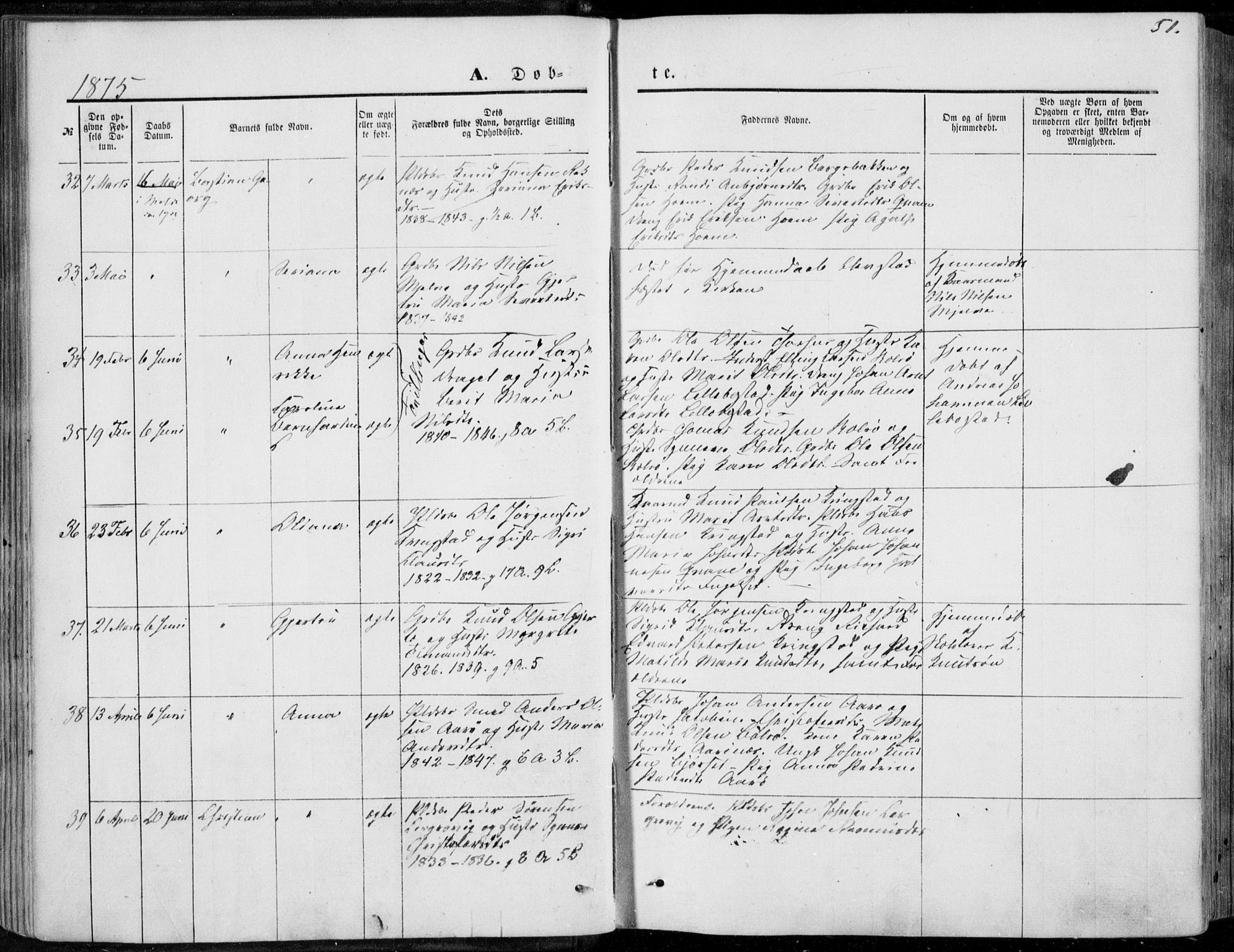 Ministerialprotokoller, klokkerbøker og fødselsregistre - Møre og Romsdal, AV/SAT-A-1454/555/L0655: Parish register (official) no. 555A05, 1869-1886, p. 51