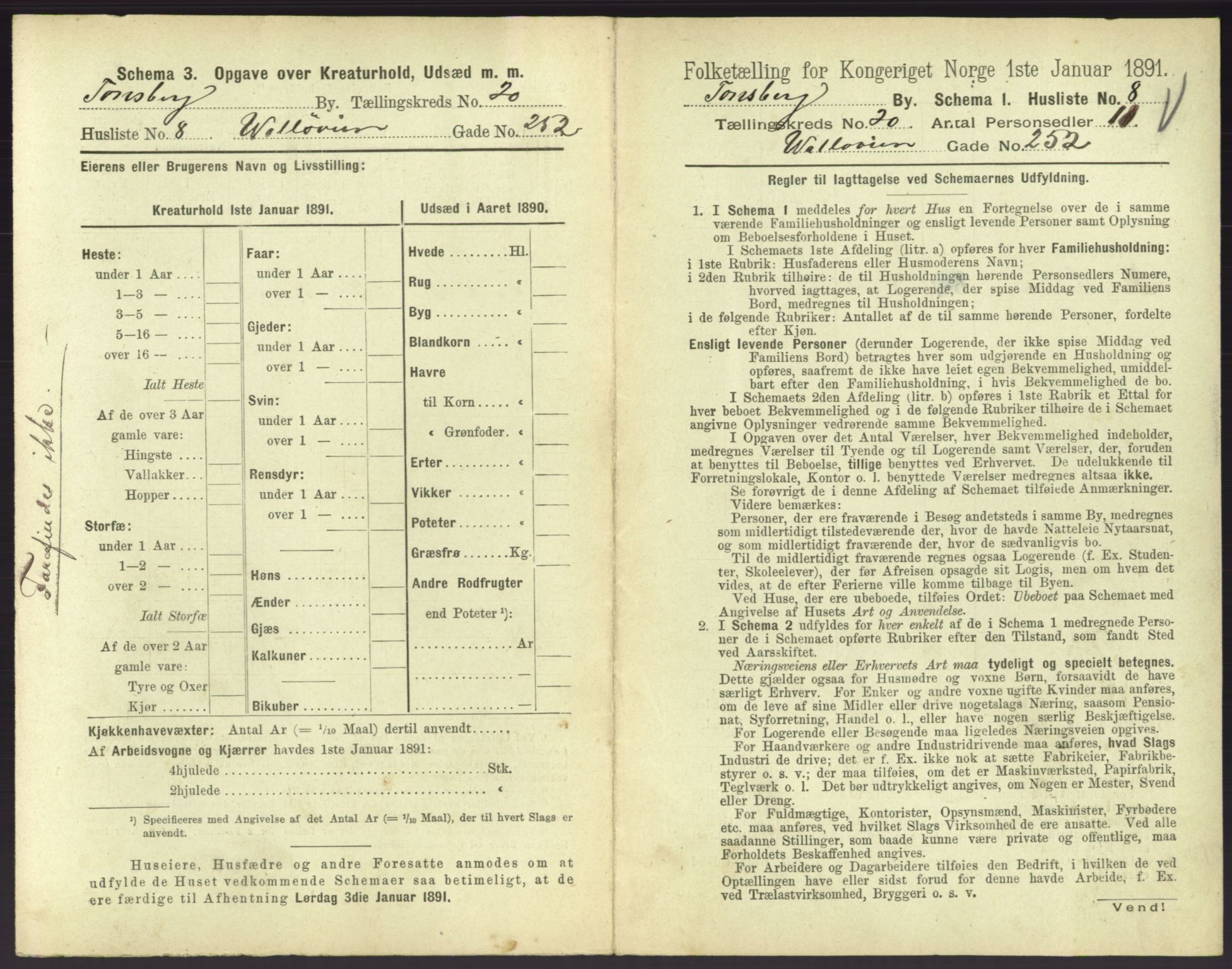 RA, 1891 census for 0705 Tønsberg, 1891, p. 692