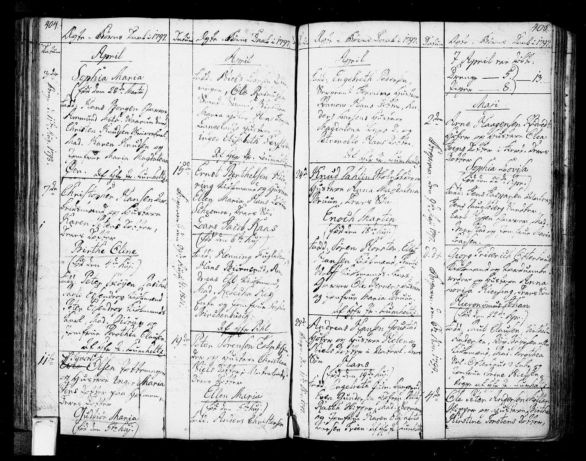 Oslo domkirke Kirkebøker, SAO/A-10752/F/Fa/L0005: Parish register (official) no. 5, 1787-1806, p. 404-405