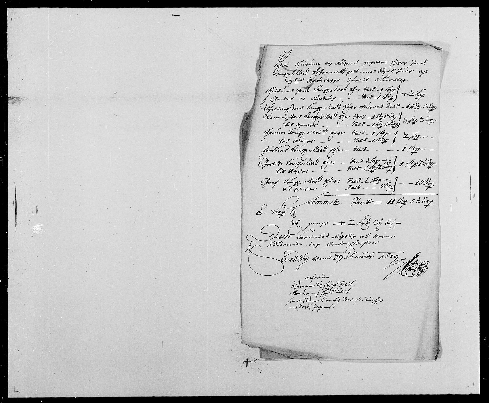 Rentekammeret inntil 1814, Reviderte regnskaper, Fogderegnskap, RA/EA-4092/R29/L1693: Fogderegnskap Hurum og Røyken, 1688-1693, p. 97
