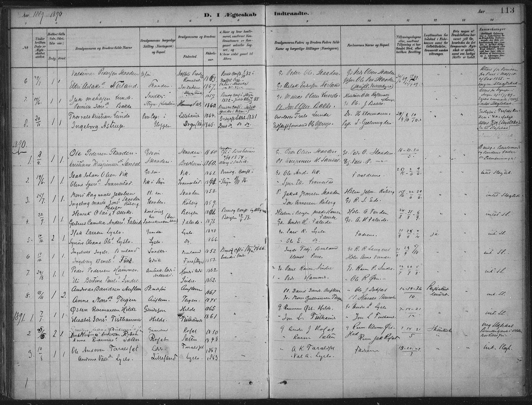 Innvik sokneprestembete, AV/SAB-A-80501: Parish register (official) no. B  1, 1879-1902, p. 113