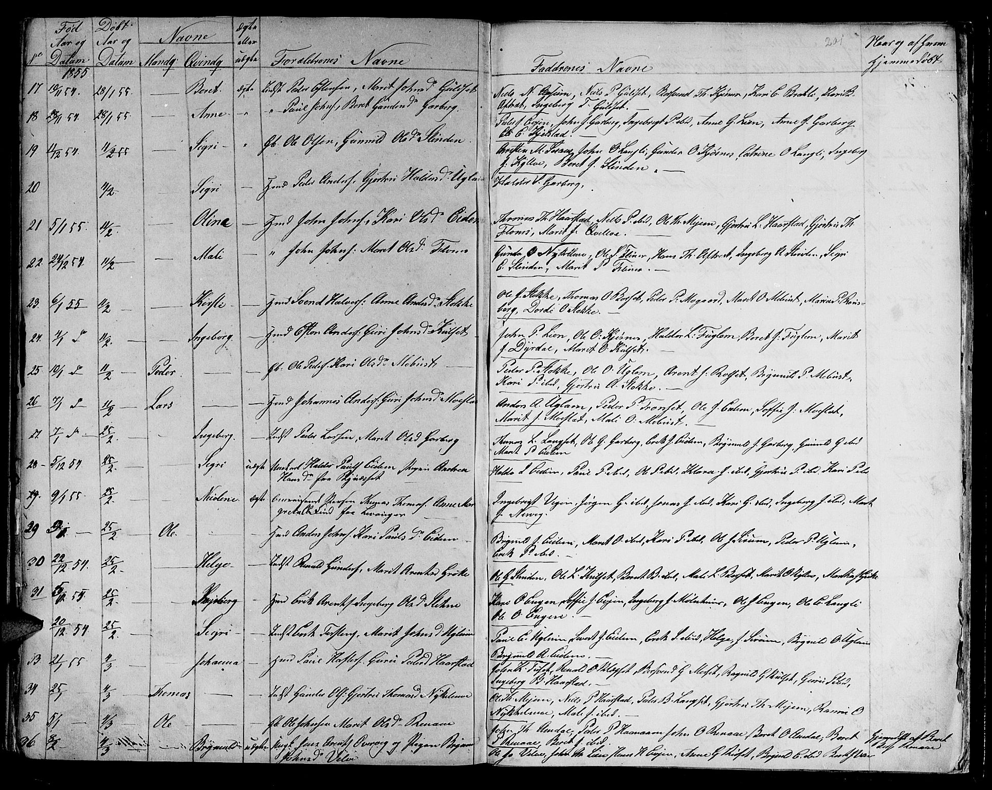 Ministerialprotokoller, klokkerbøker og fødselsregistre - Sør-Trøndelag, AV/SAT-A-1456/695/L1154: Parish register (copy) no. 695C05, 1842-1858, p. 201