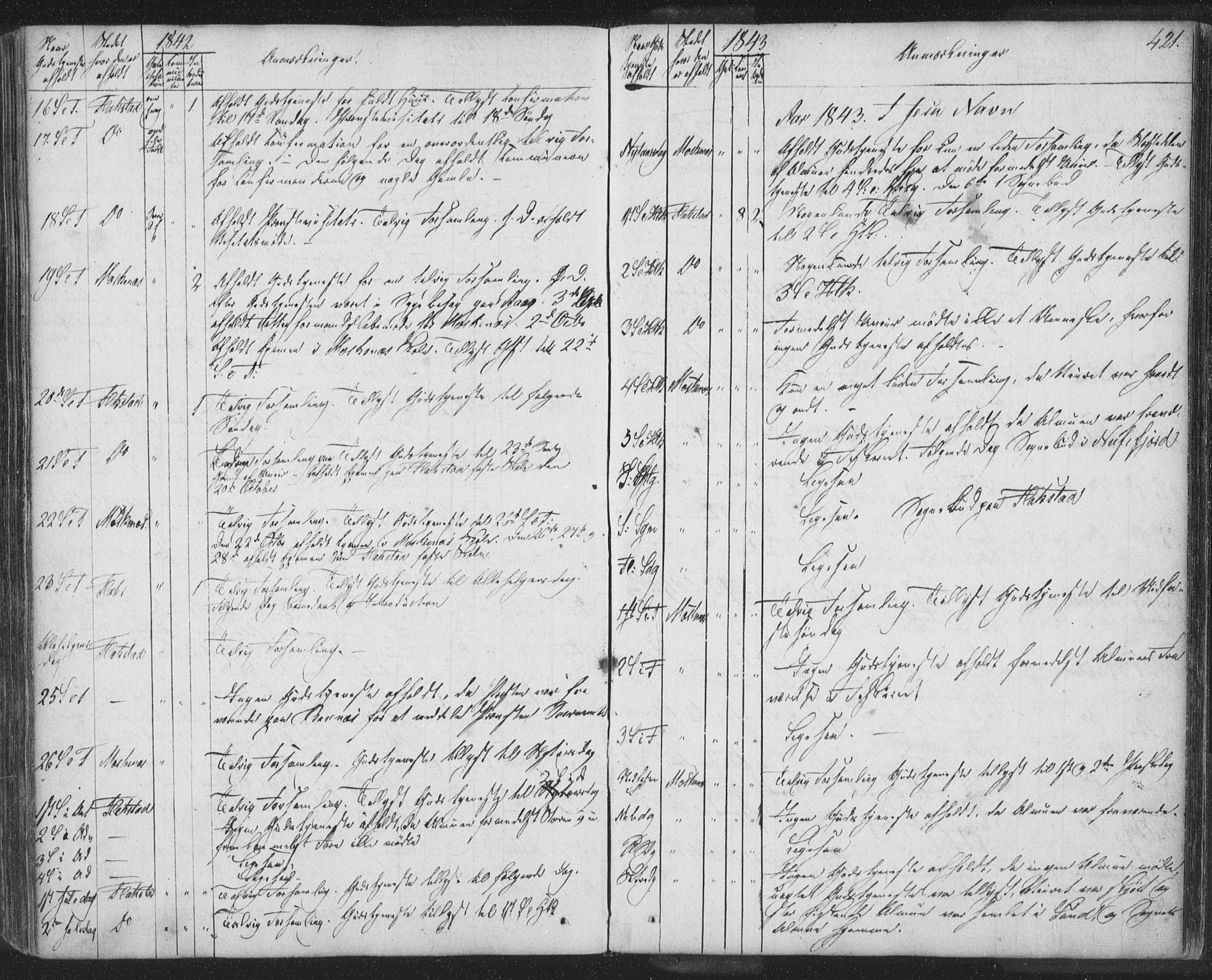 Ministerialprotokoller, klokkerbøker og fødselsregistre - Nordland, SAT/A-1459/885/L1202: Parish register (official) no. 885A03, 1838-1859, p. 421