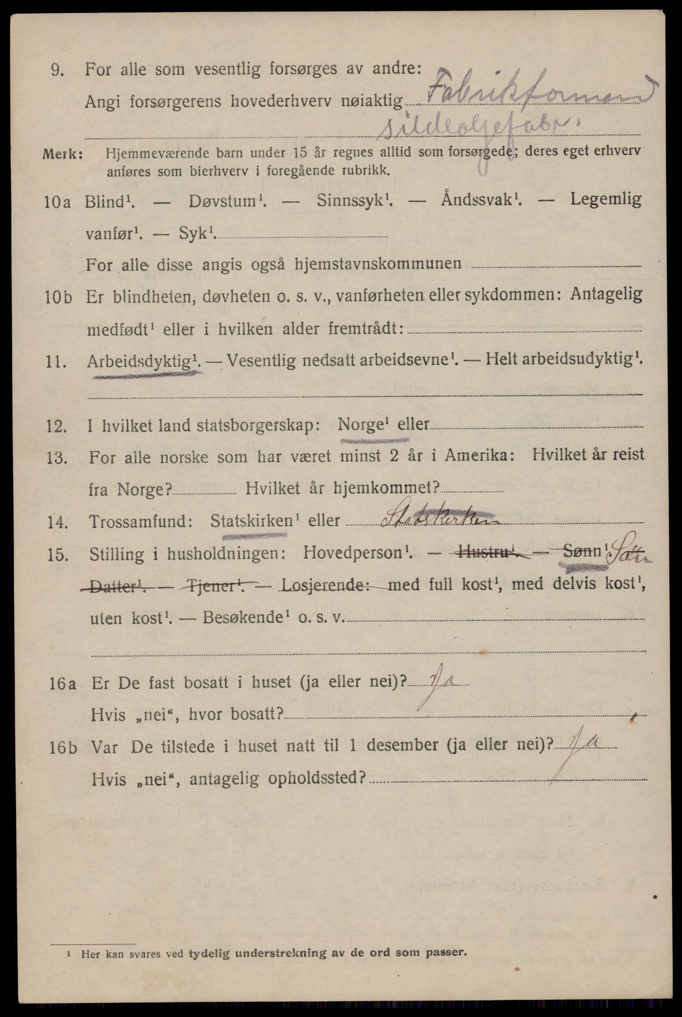SAST, 1920 census for Haugesund, 1920, p. 42826