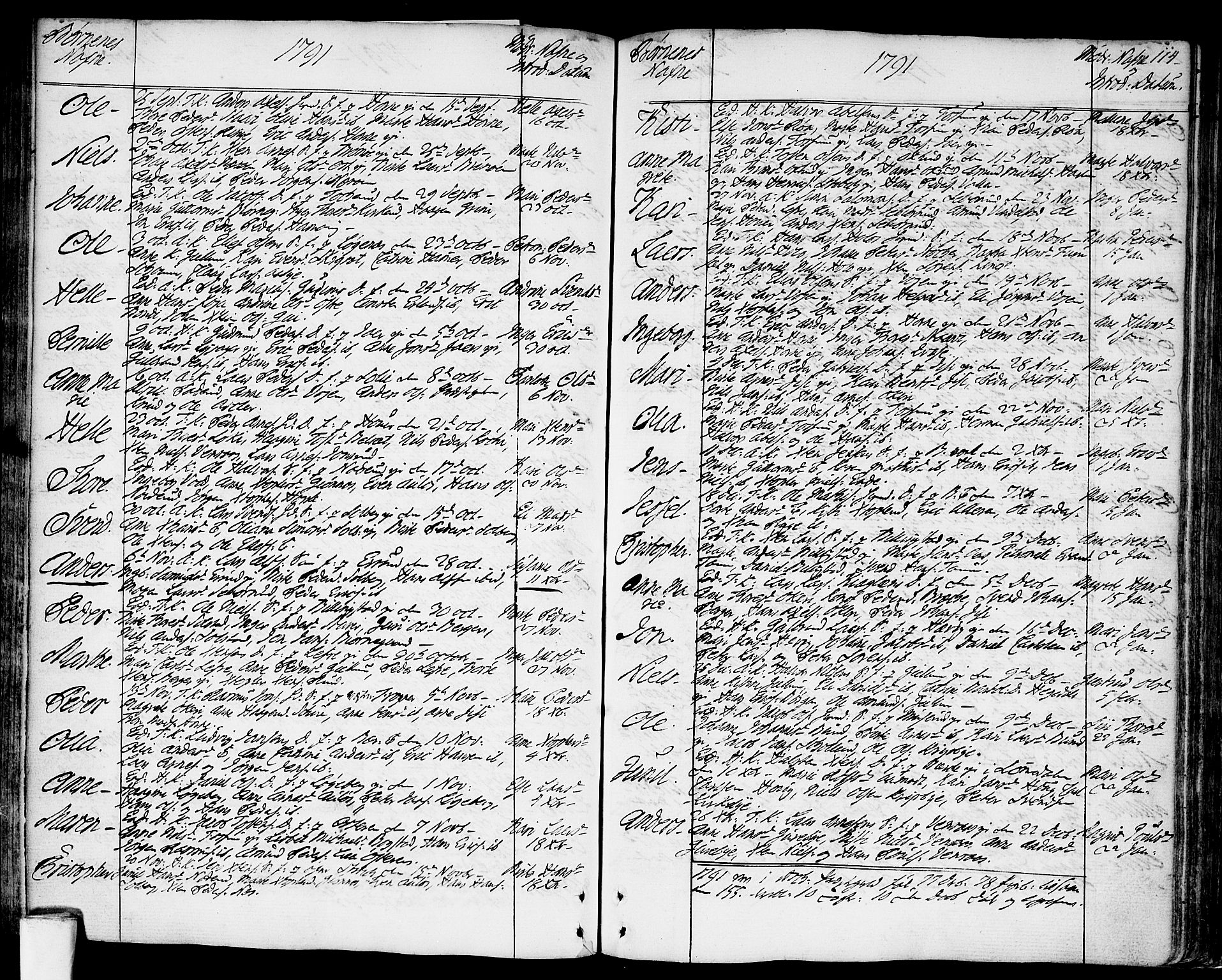 Asker prestekontor Kirkebøker, SAO/A-10256a/F/Fa/L0003: Parish register (official) no. I 3, 1767-1807, p. 114
