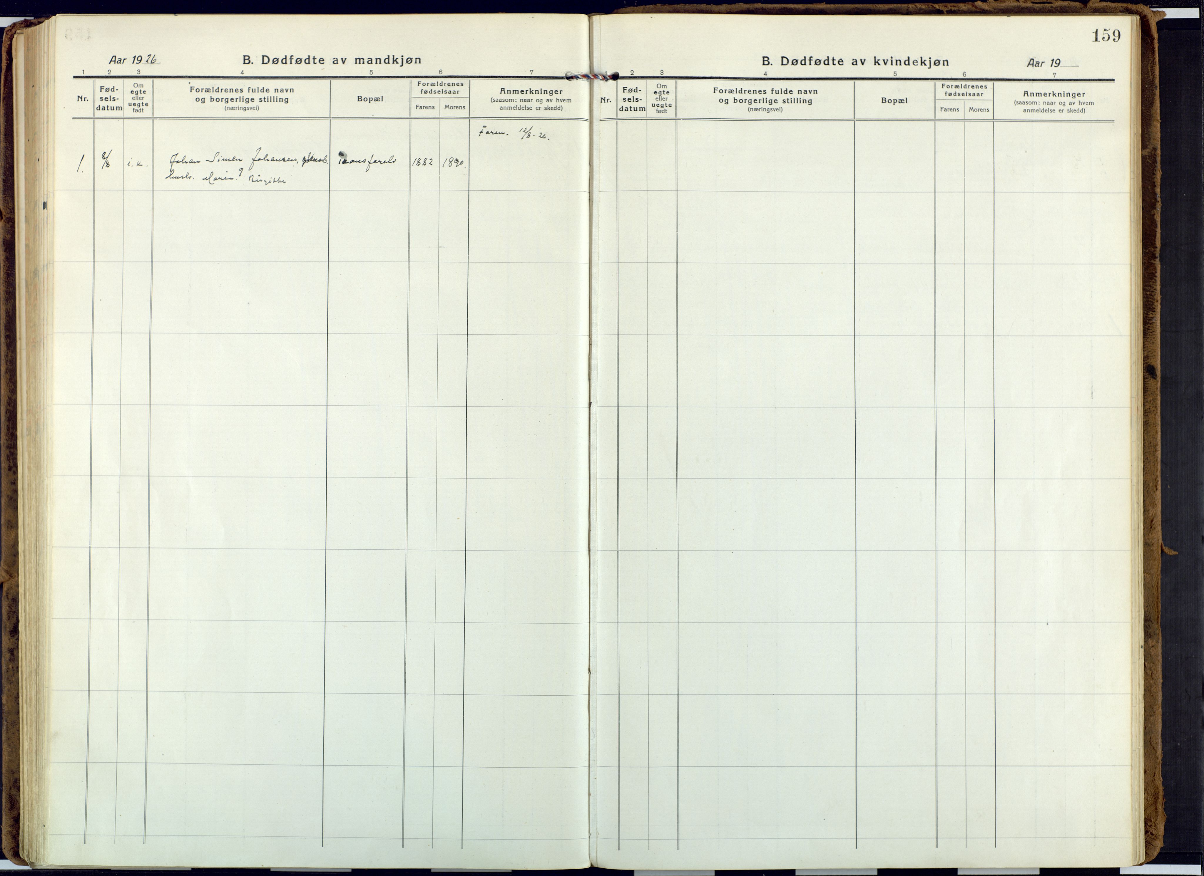 Alta sokneprestkontor, SATØ/S-1338/H/Ha: Parish register (official) no. 6, 1918-1931, p. 159