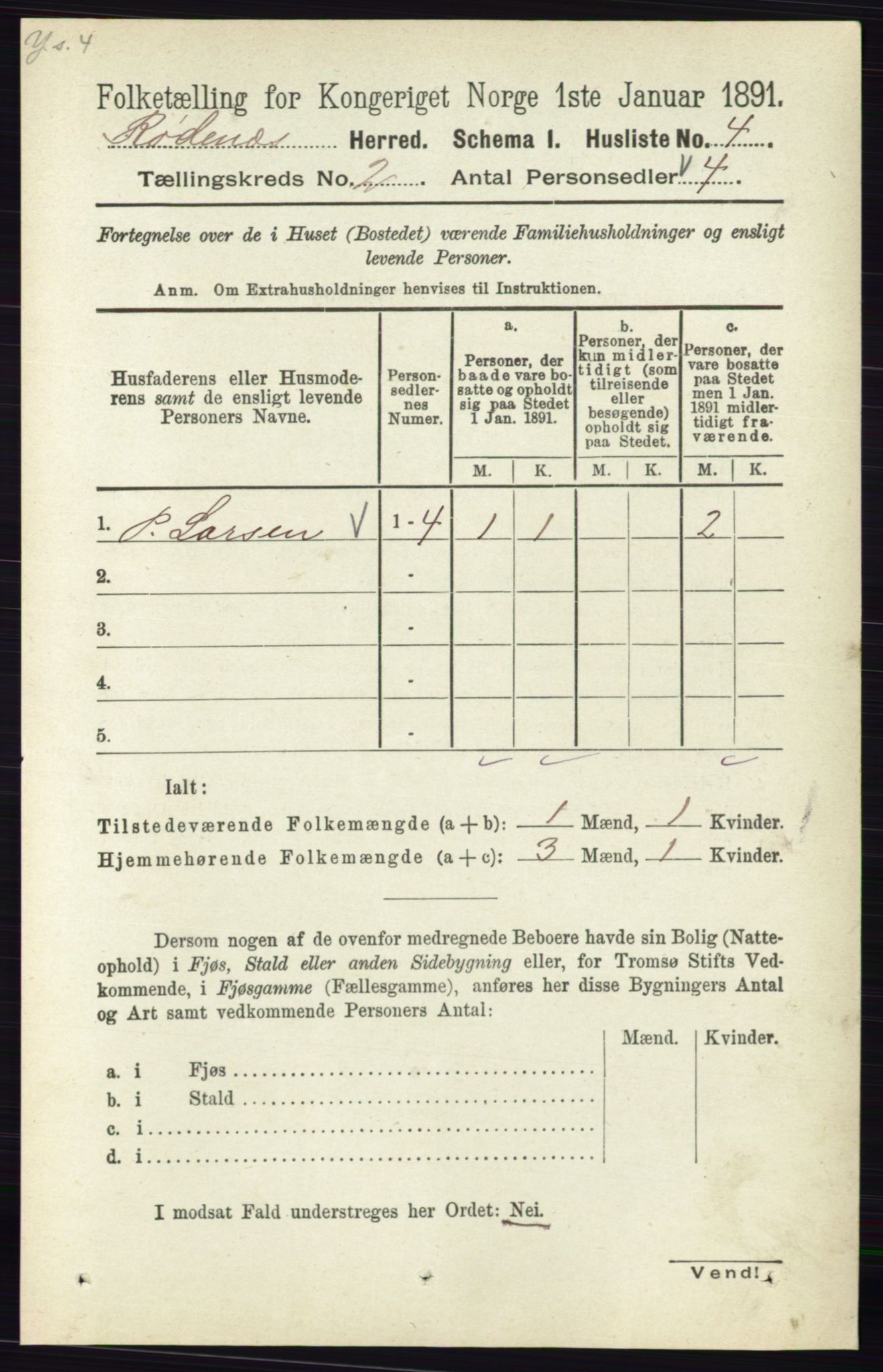 RA, 1891 census for 0120 Rødenes, 1891, p. 658