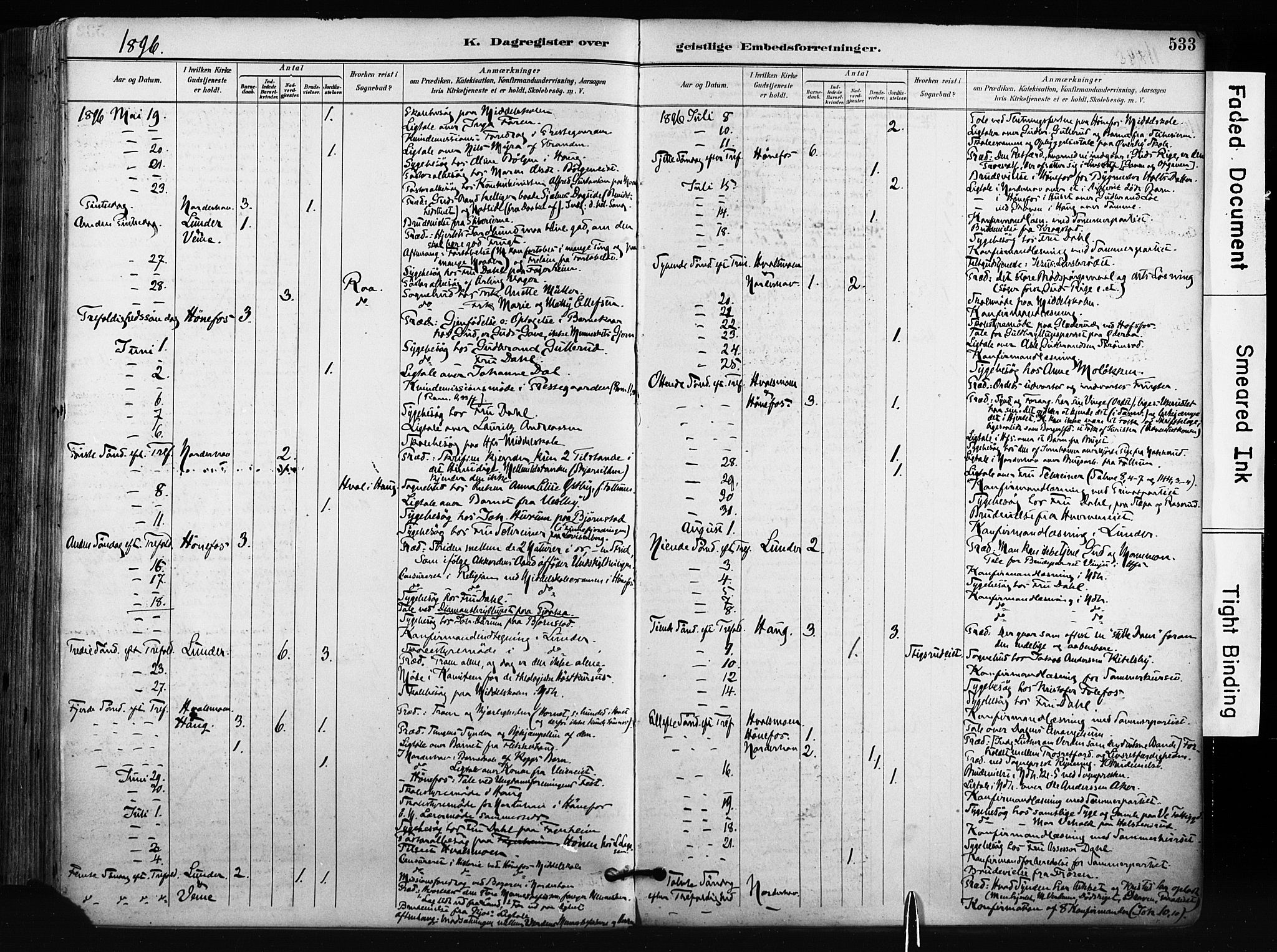 Norderhov kirkebøker, AV/SAKO-A-237/F/Fa/L0016: Parish register (official) no. 16, 1885-1902, p. 533