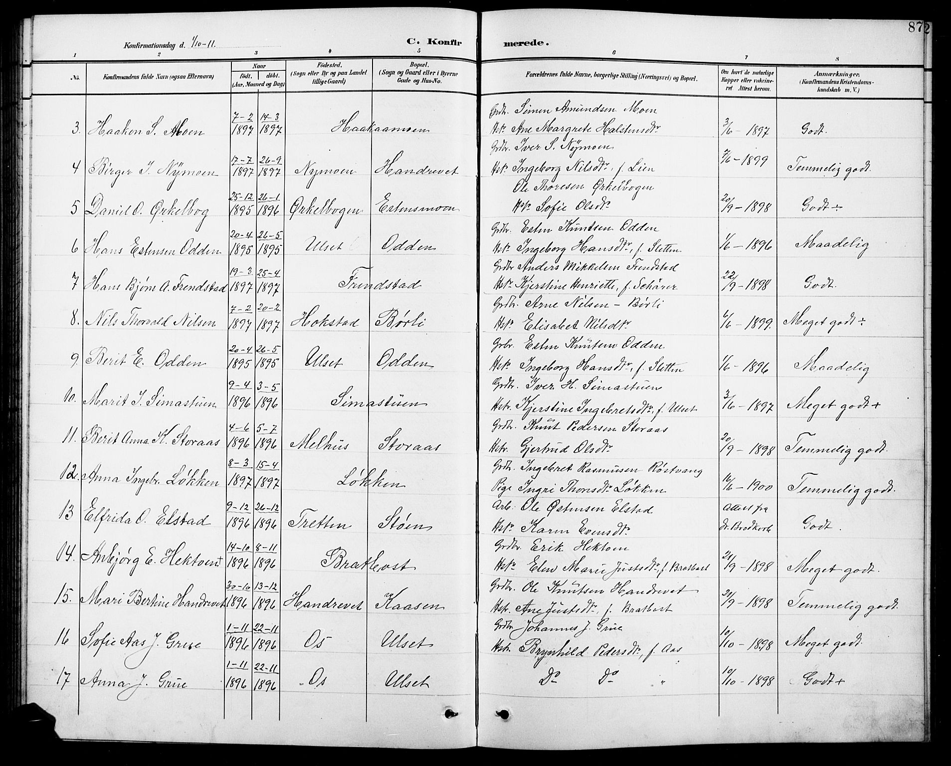 Kvikne prestekontor, SAH/PREST-064/H/Ha/Hab/L0003: Parish register (copy) no. 3, 1896-1918, p. 87