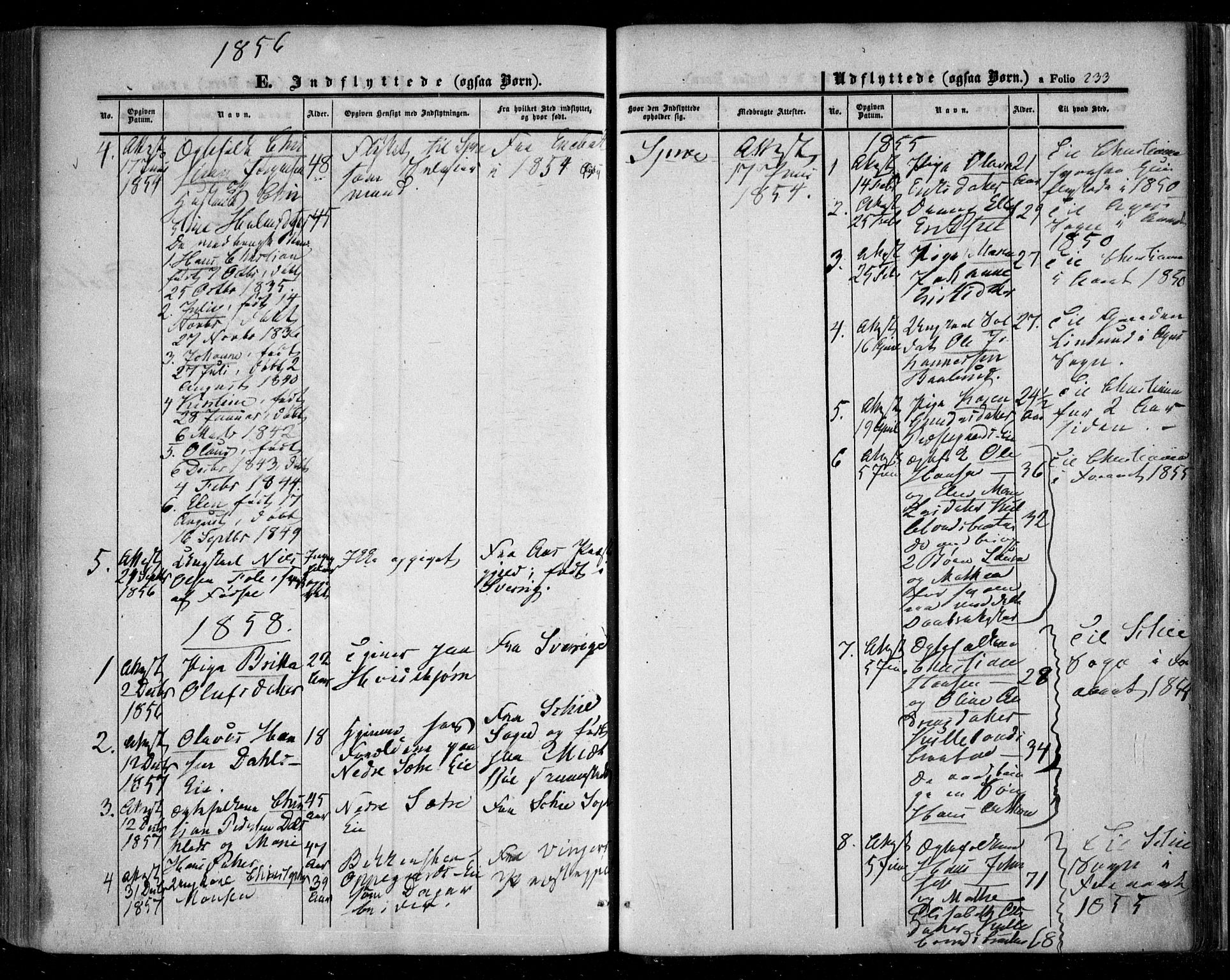 Nesodden prestekontor Kirkebøker, AV/SAO-A-10013/F/Fa/L0007: Parish register (official) no. I 7, 1848-1868, p. 233