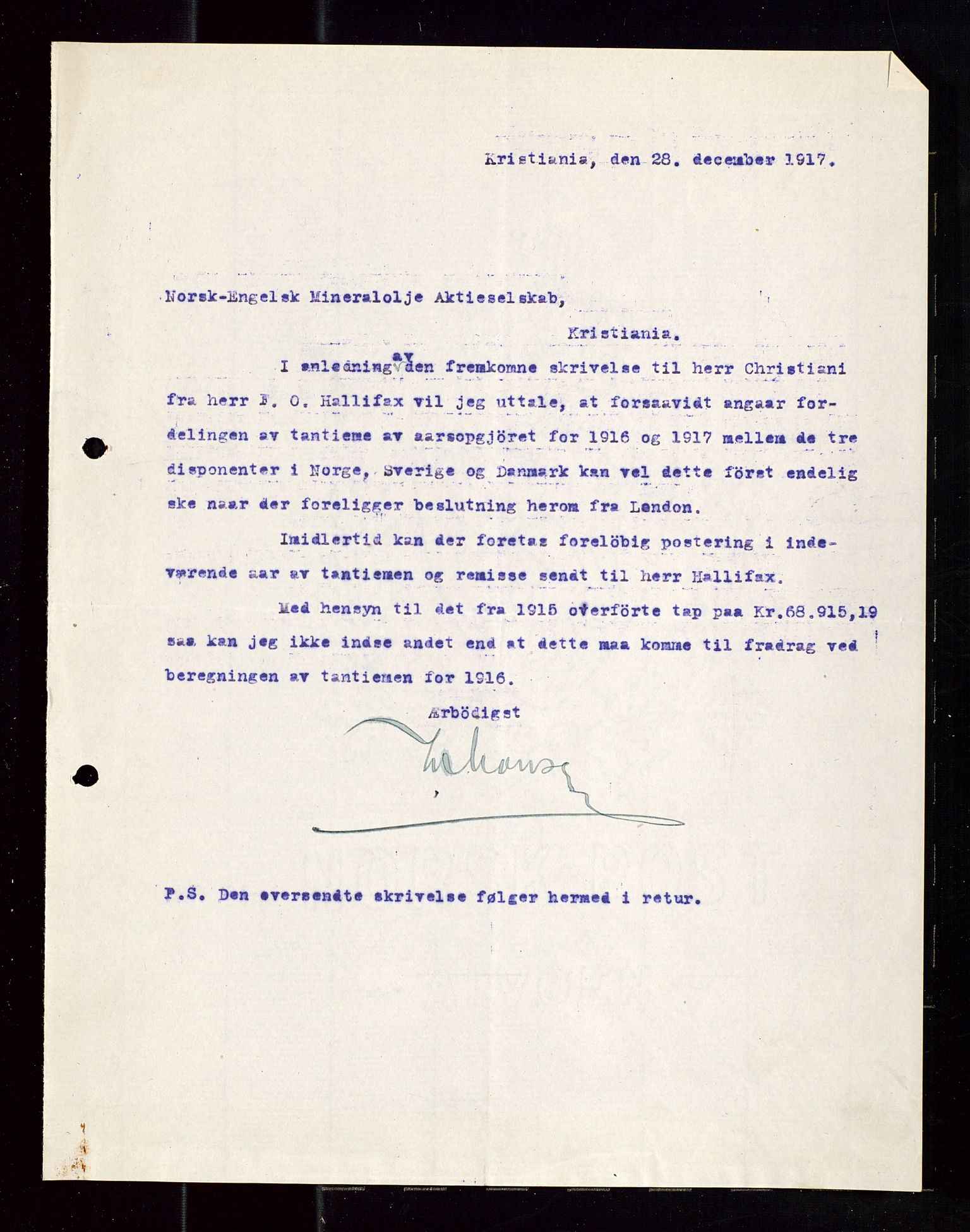 Pa 1521 - A/S Norske Shell, AV/SAST-A-101915/E/Ea/Eaa/L0019: Sjefskorrespondanse, 1917, p. 208