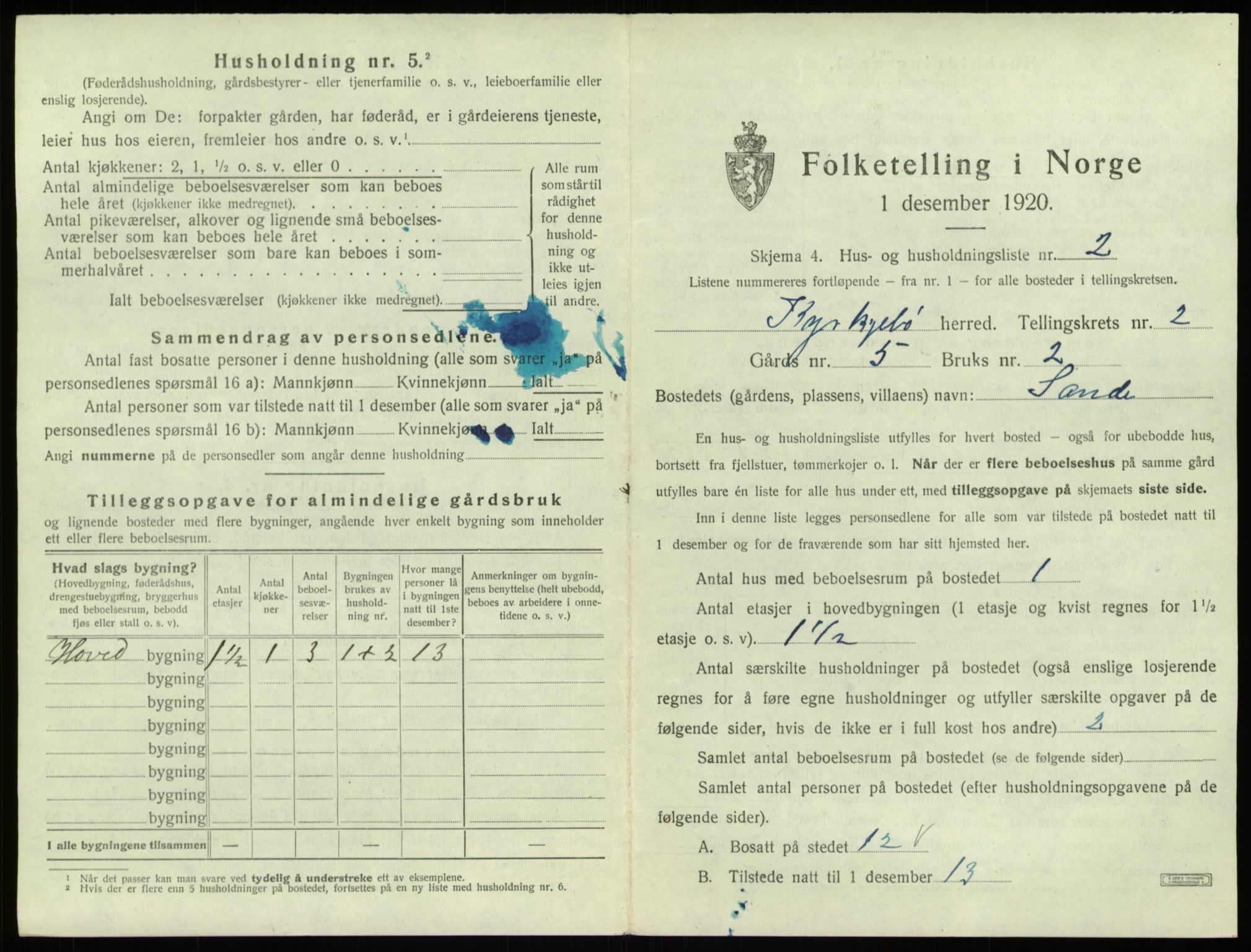 SAB, 1920 census for Kyrkjebø, 1920, p. 88