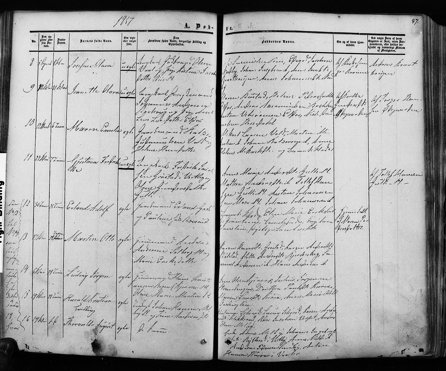 Ås prestekontor Kirkebøker, SAO/A-10894/F/Fa/L0007: Parish register (official) no. I 7, 1854-1870, p. 87