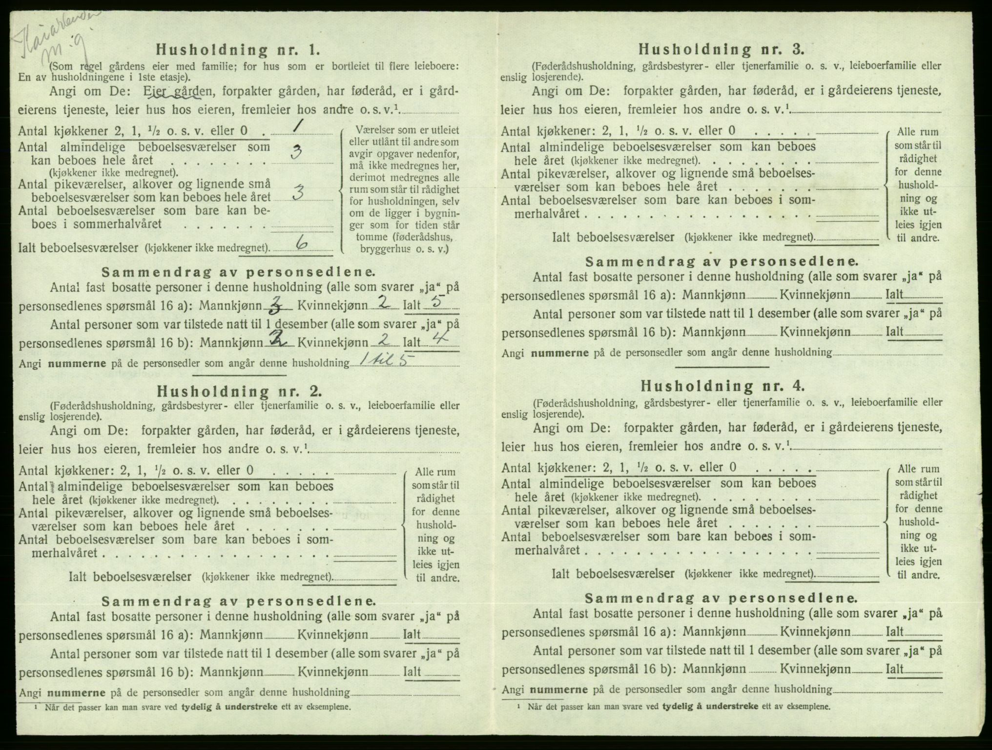 SAB, 1920 census for Ølen, 1920, p. 665