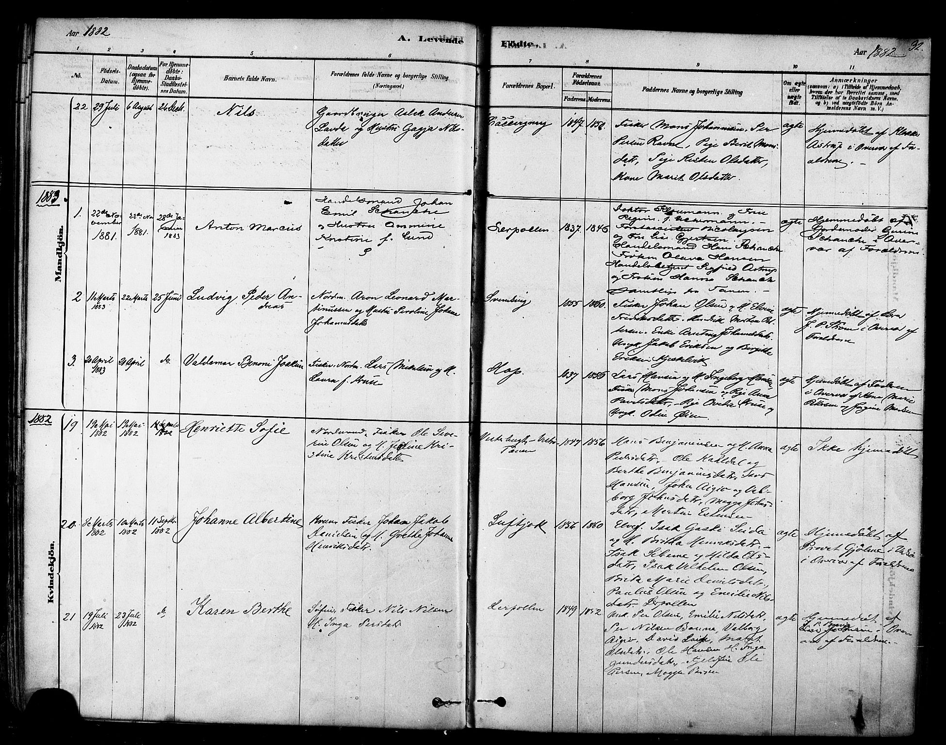 Tana sokneprestkontor, SATØ/S-1334/H/Ha/L0004kirke: Parish register (official) no. 4, 1878-1891, p. 32