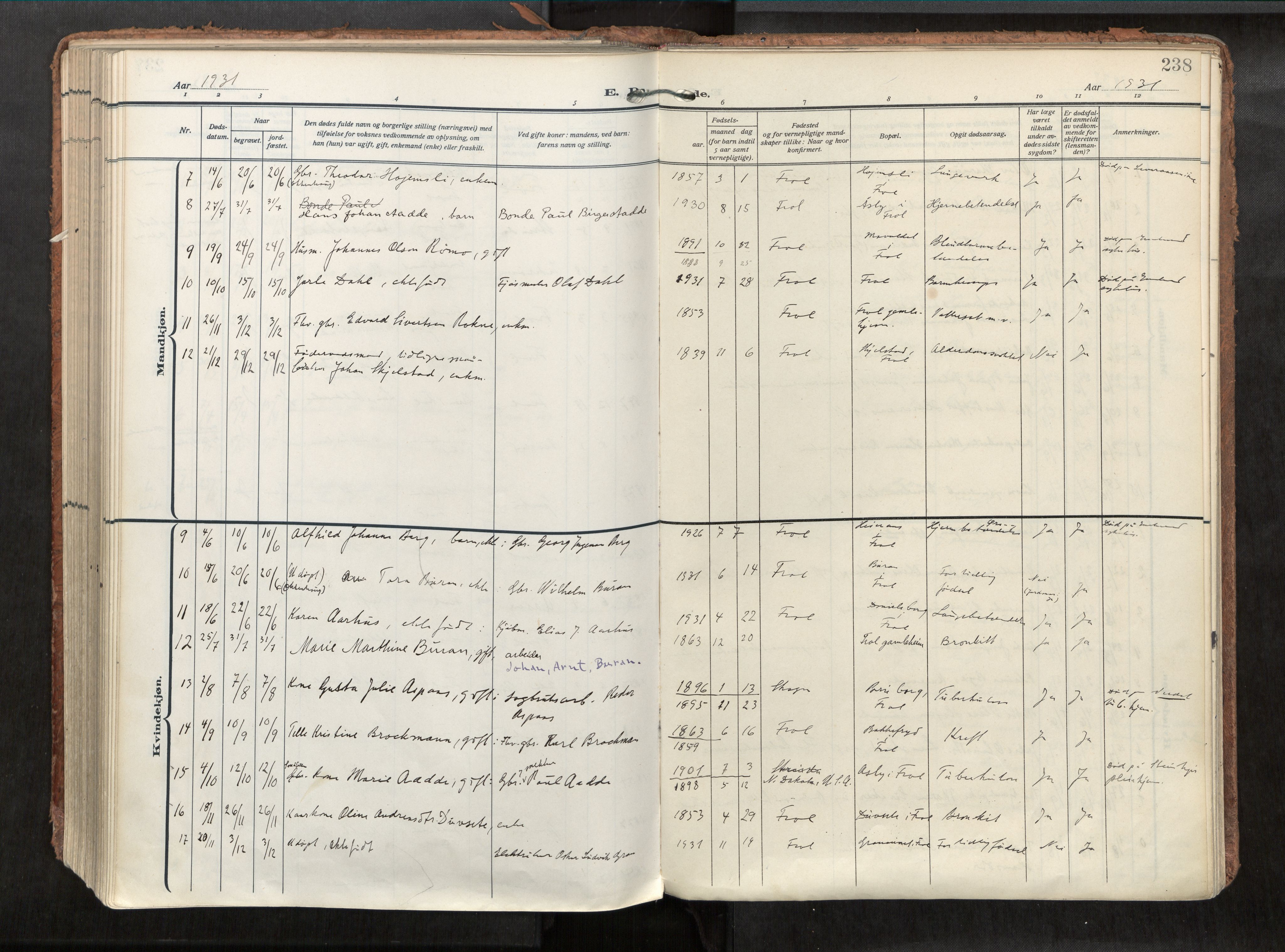 Levanger sokneprestkontor, SAT/A-1301/2/H/Haa/L0002: Parish register (official) no. 2, 1912-1935, p. 238