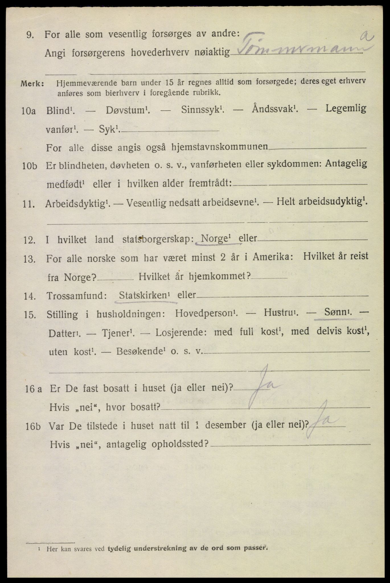 SAH, 1920 census for Furnes, 1920, p. 5164