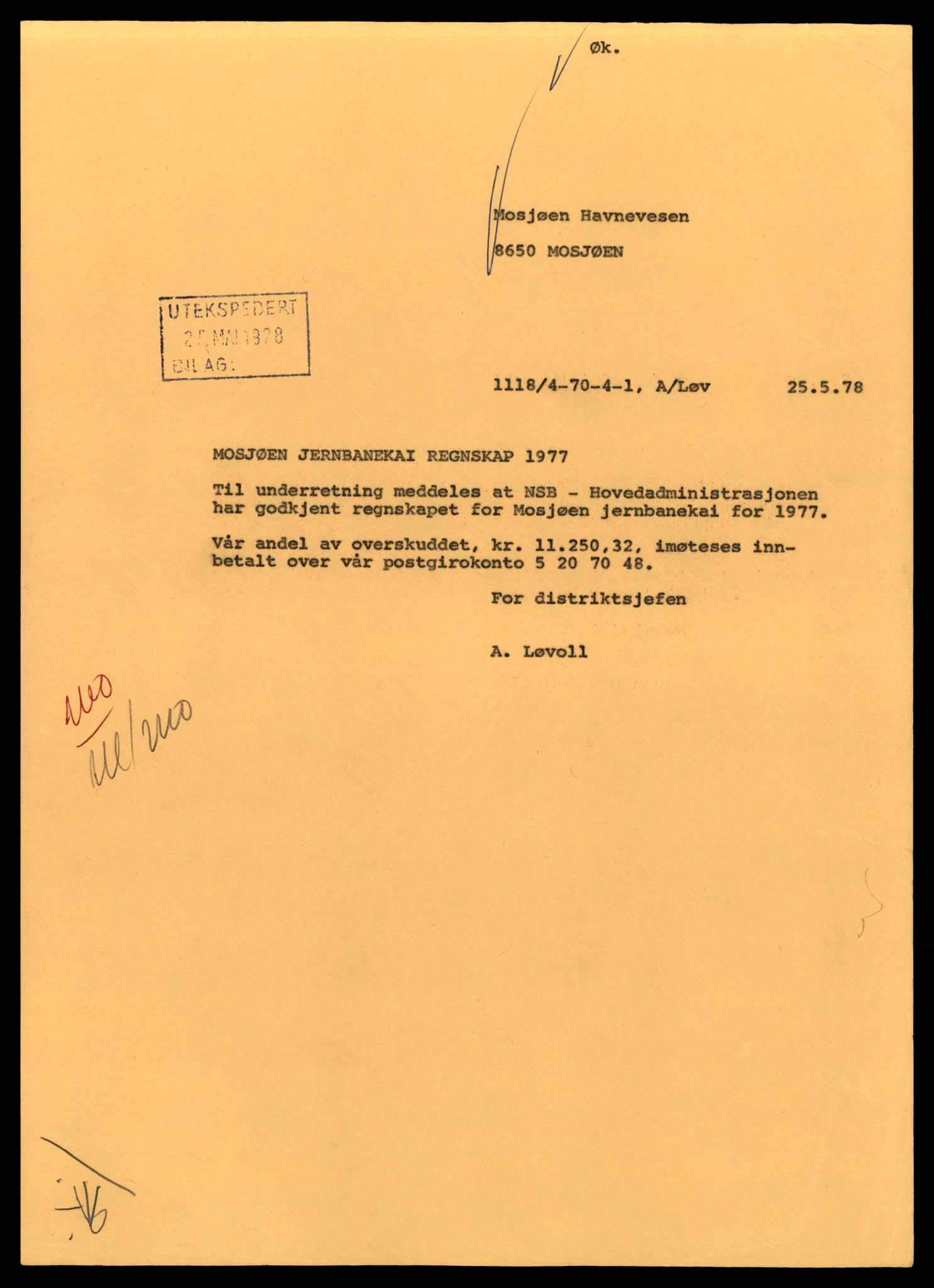 Norges statsbaner (NSB) - Trondheim distrikt, AV/SAT-A-6436/0002/Dd/L0817: --, 1953-1980, p. 1235