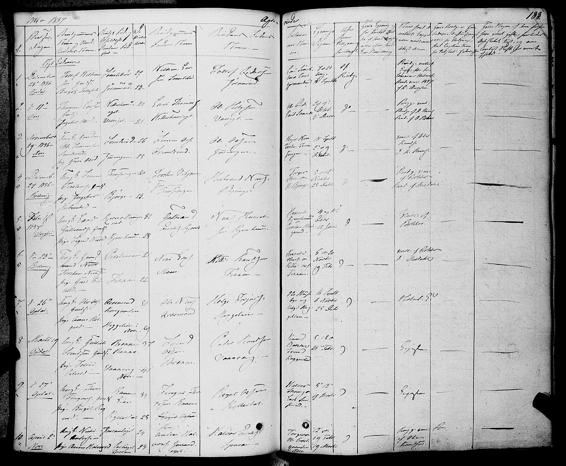 Rollag kirkebøker, AV/SAKO-A-240/F/Fa/L0007: Parish register (official) no. I 7, 1828-1847, p. 188