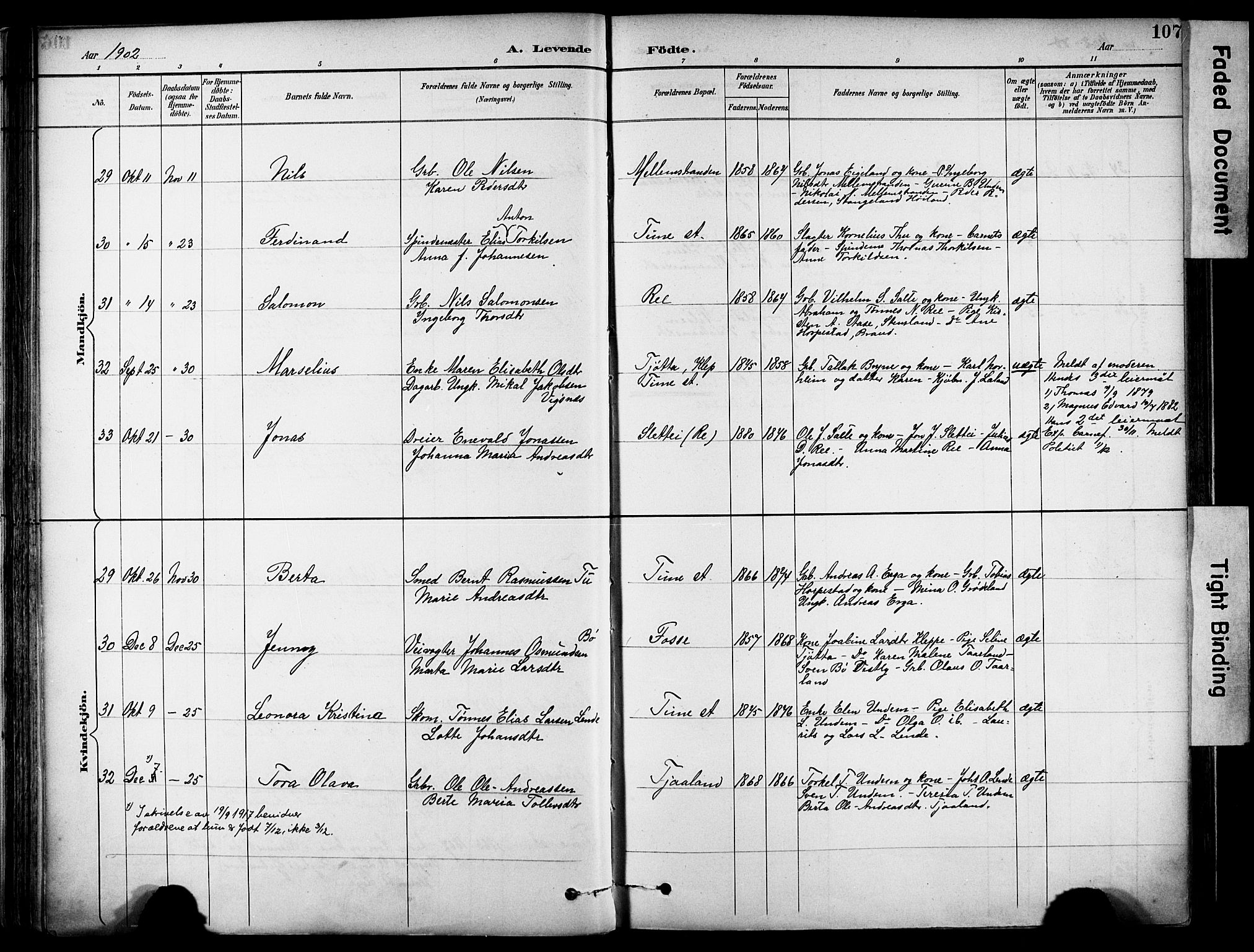 Lye sokneprestkontor, AV/SAST-A-101794/001/30BA/L0011: Parish register (official) no. A 9, 1893-1903, p. 107