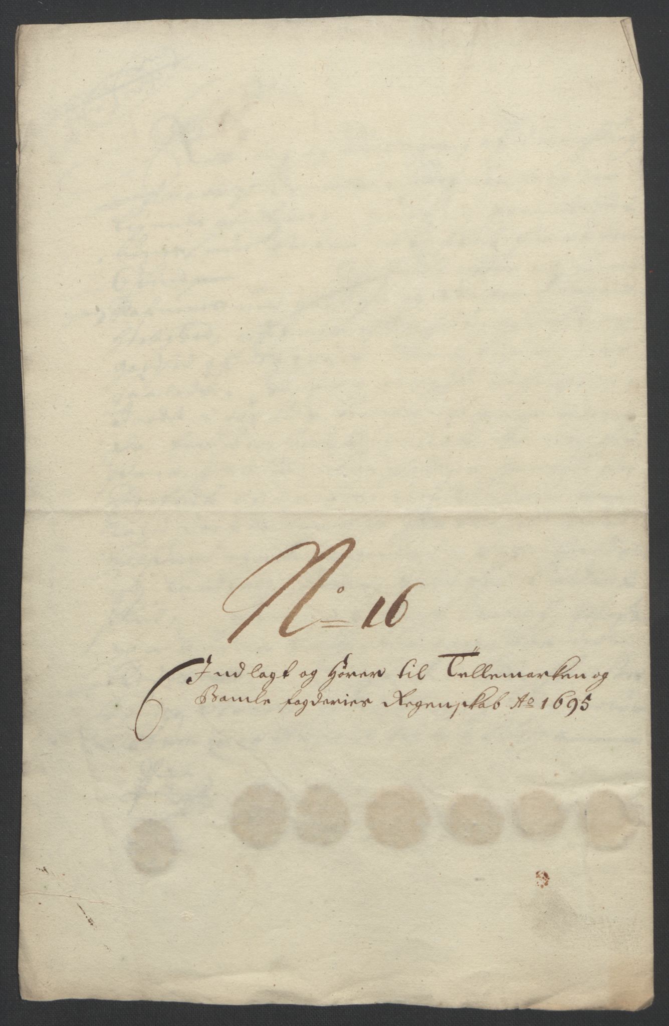 Rentekammeret inntil 1814, Reviderte regnskaper, Fogderegnskap, AV/RA-EA-4092/R36/L2093: Fogderegnskap Øvre og Nedre Telemark og Bamble, 1695, p. 445