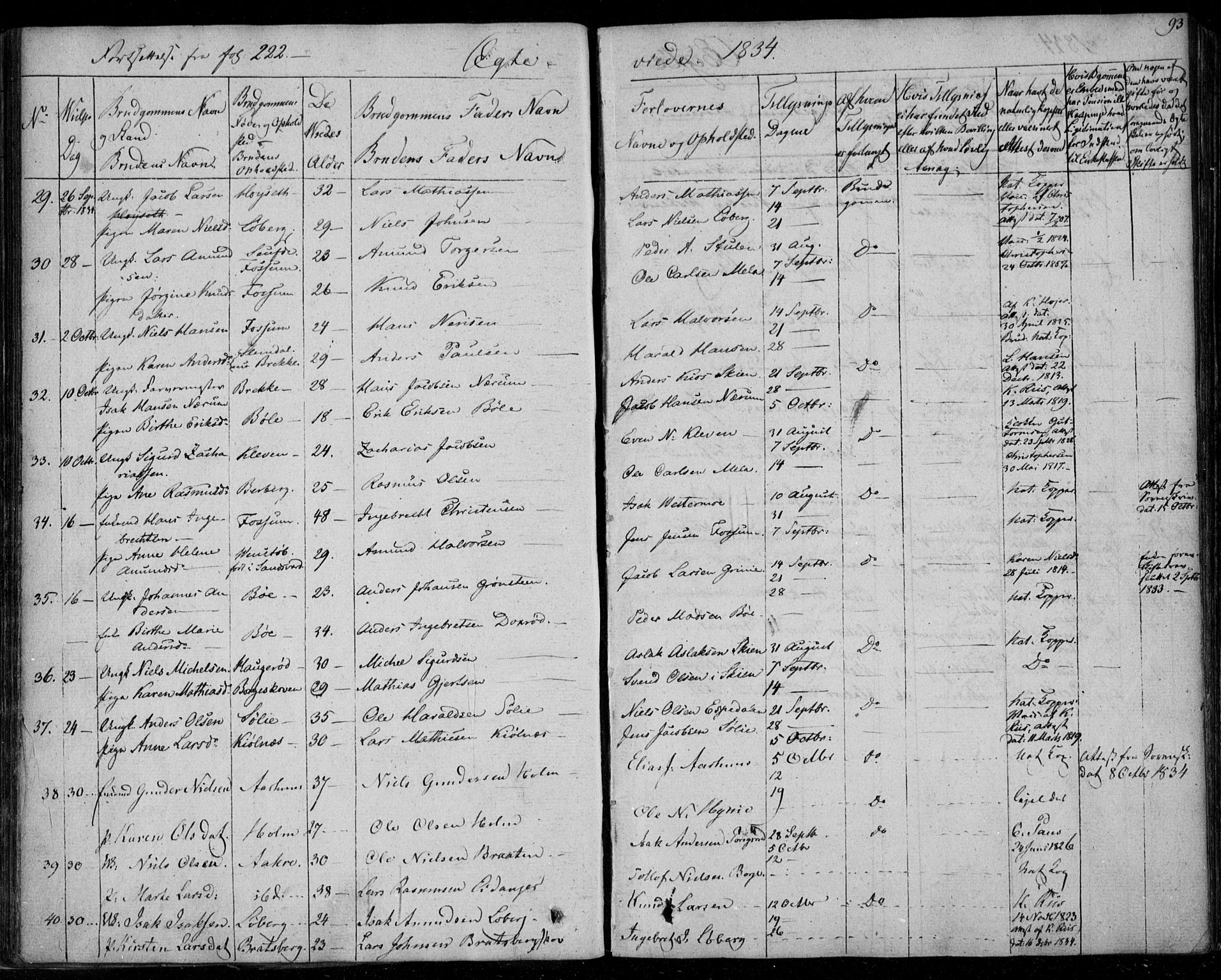 Gjerpen kirkebøker, SAKO/A-265/F/Fa/L0006: Parish register (official) no. I 6, 1829-1834, p. 93