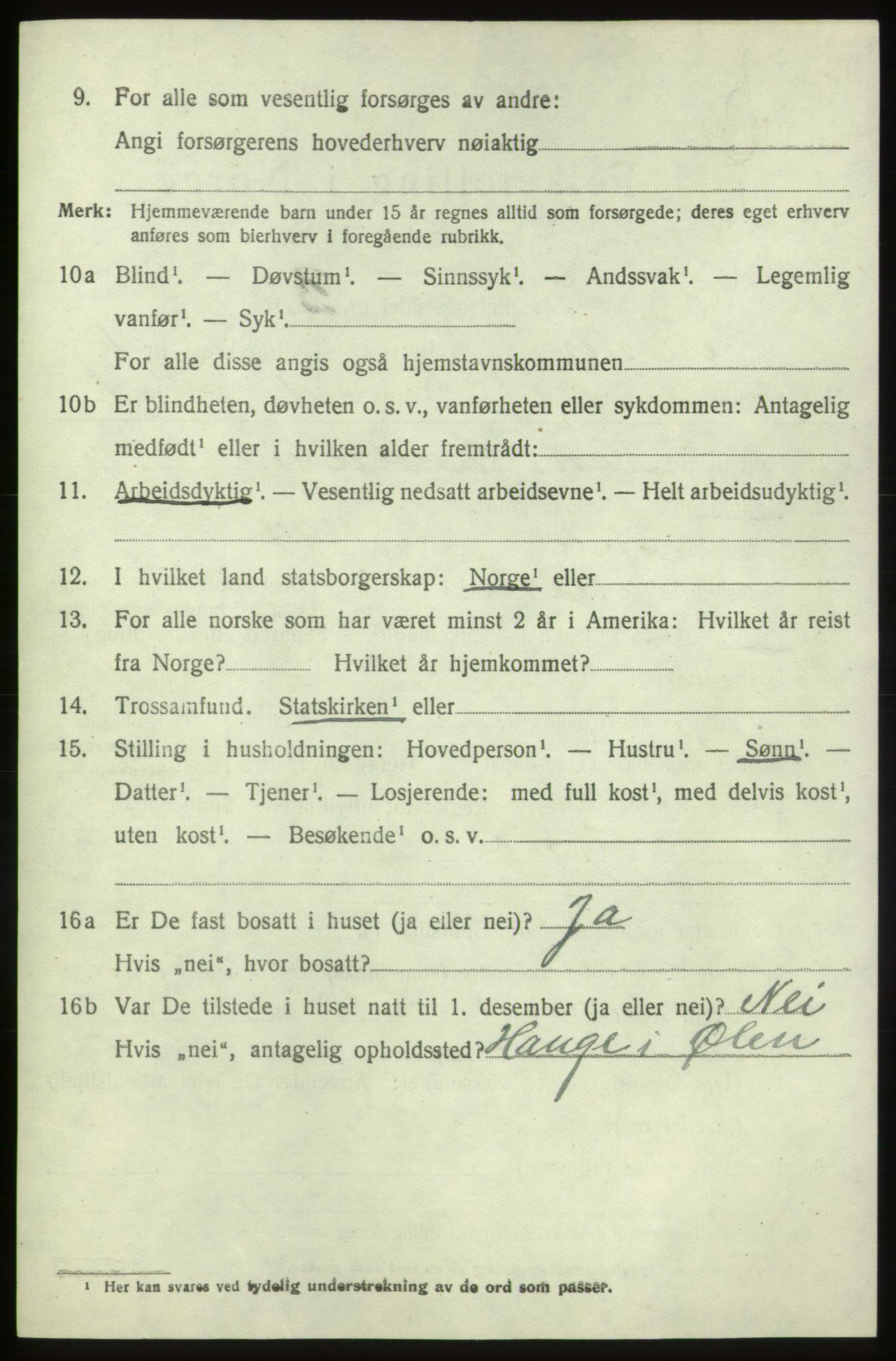 SAB, 1920 census for Moster, 1920, p. 476