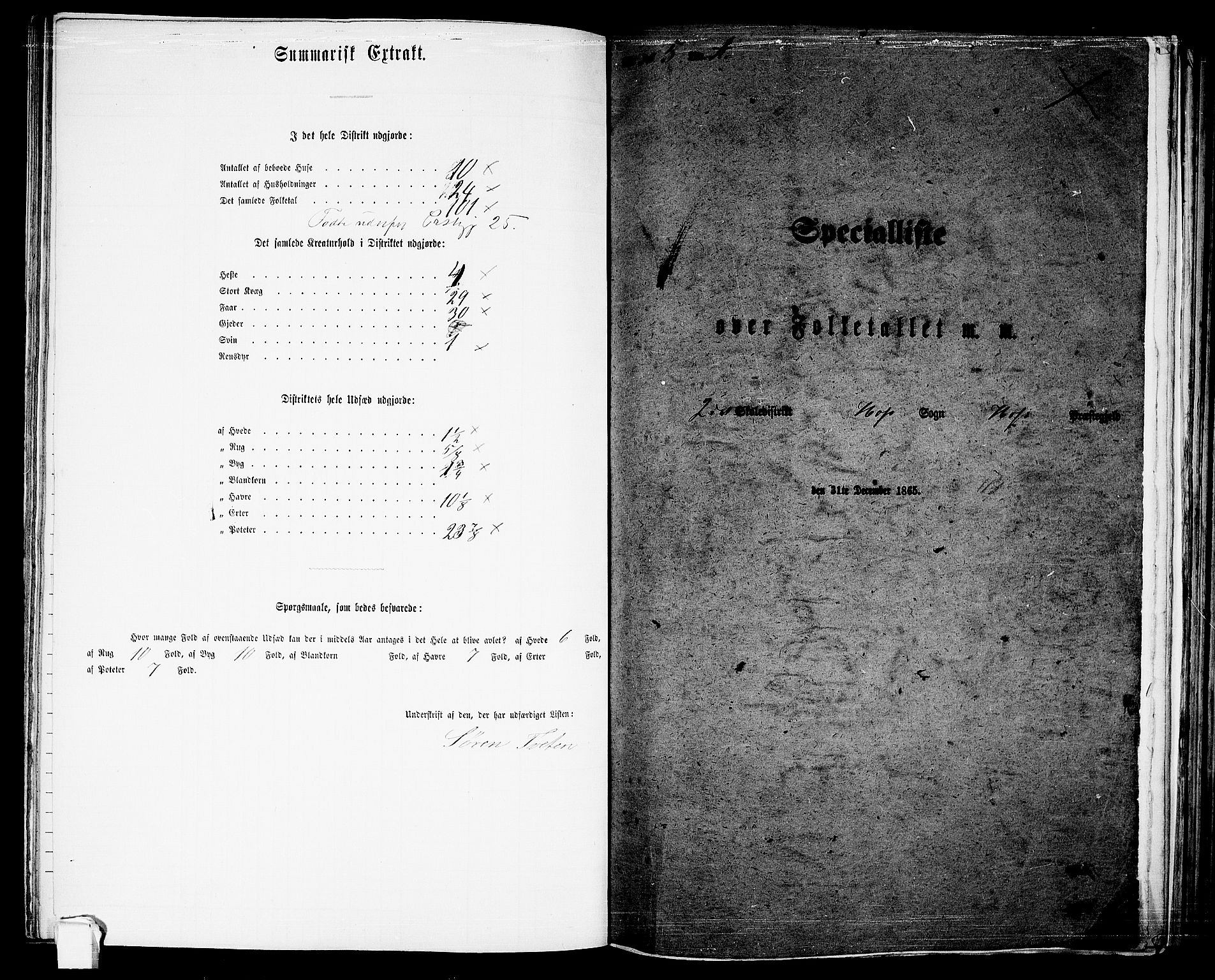 RA, 1865 census for Hof, 1865, p. 97