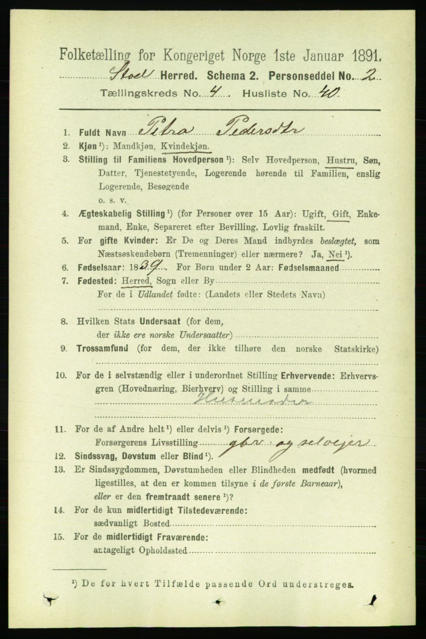 RA, 1891 census for 1734 Stod, 1891, p. 1977