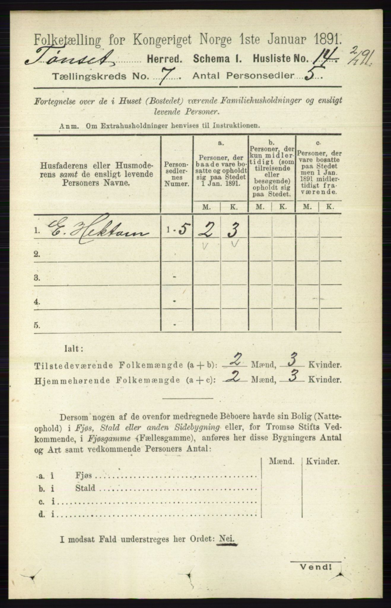 RA, 1891 census for 0437 Tynset, 1891, p. 1682
