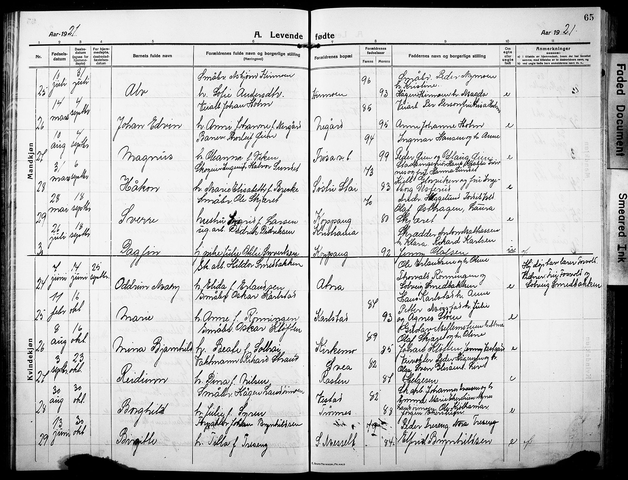 Stor-Elvdal prestekontor, AV/SAH-PREST-052/H/Ha/Hab/L0005: Parish register (copy) no. 5, 1913-1932, p. 65