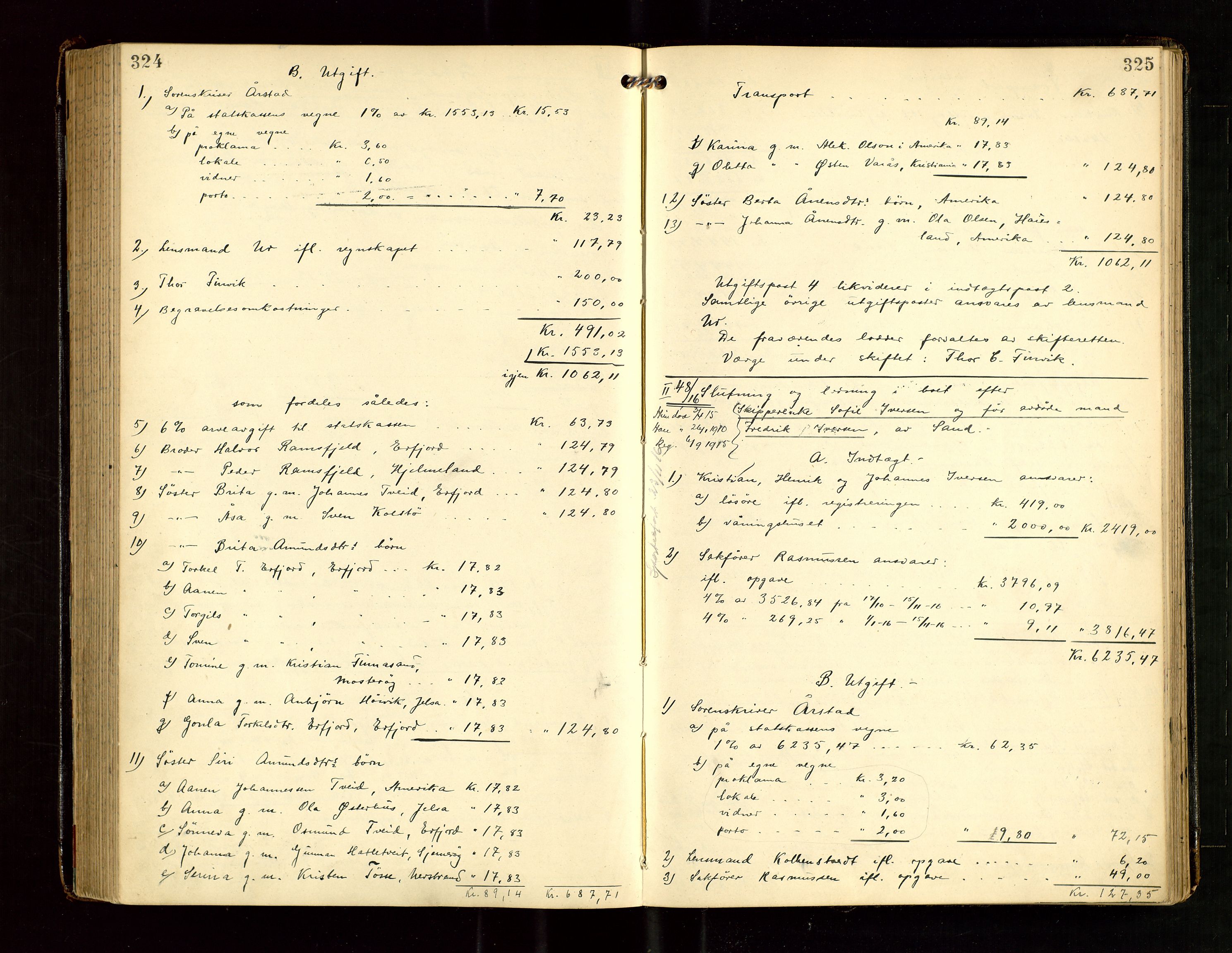 Ryfylke tingrett, AV/SAST-A-100055/001/IV/IVG/L0004: Skifteutlodningsprotokoll Med register, 1912-1918, p. 324-325